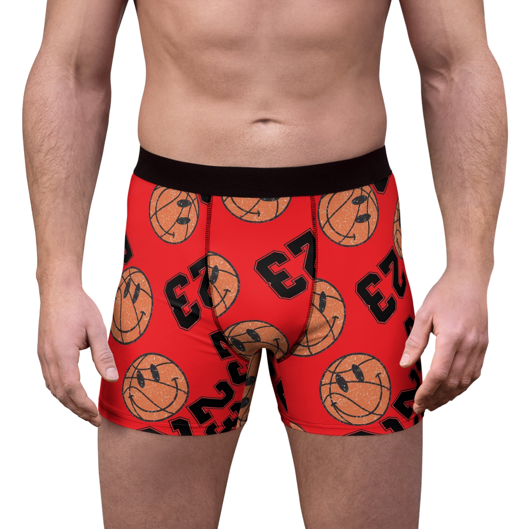 Men's boxer briefs number   basketball red