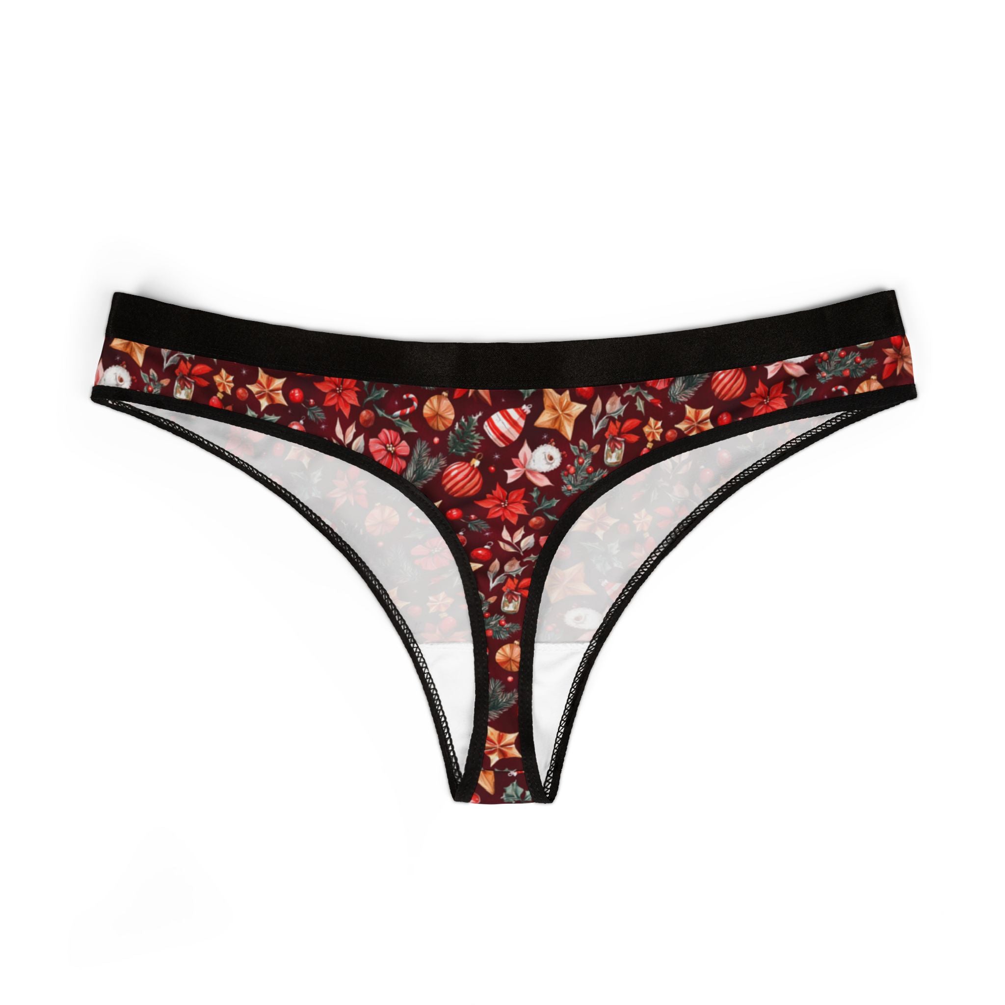 Women's thongs red coquette christmas