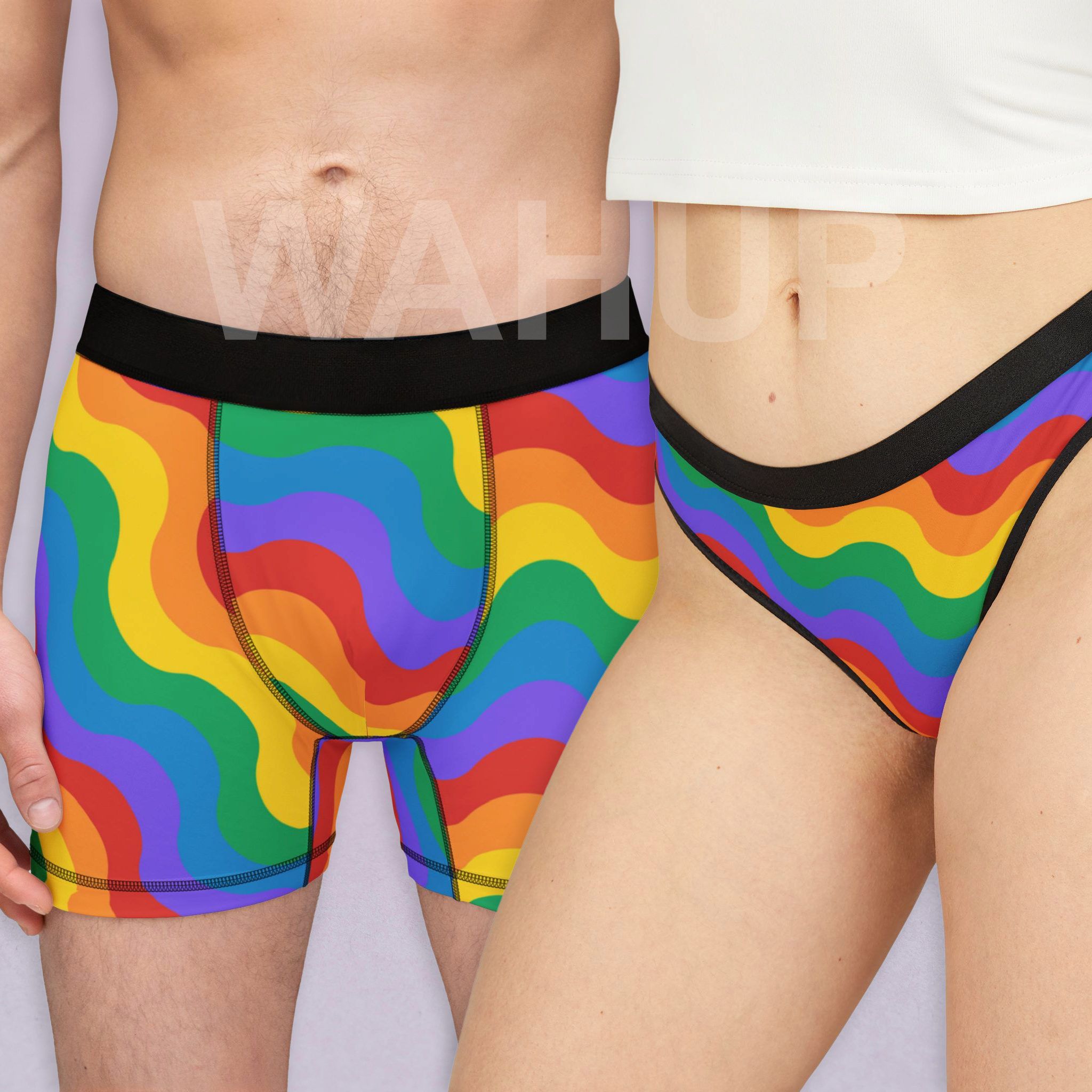 Matching underwear Pride Month for couples boxer & thong set