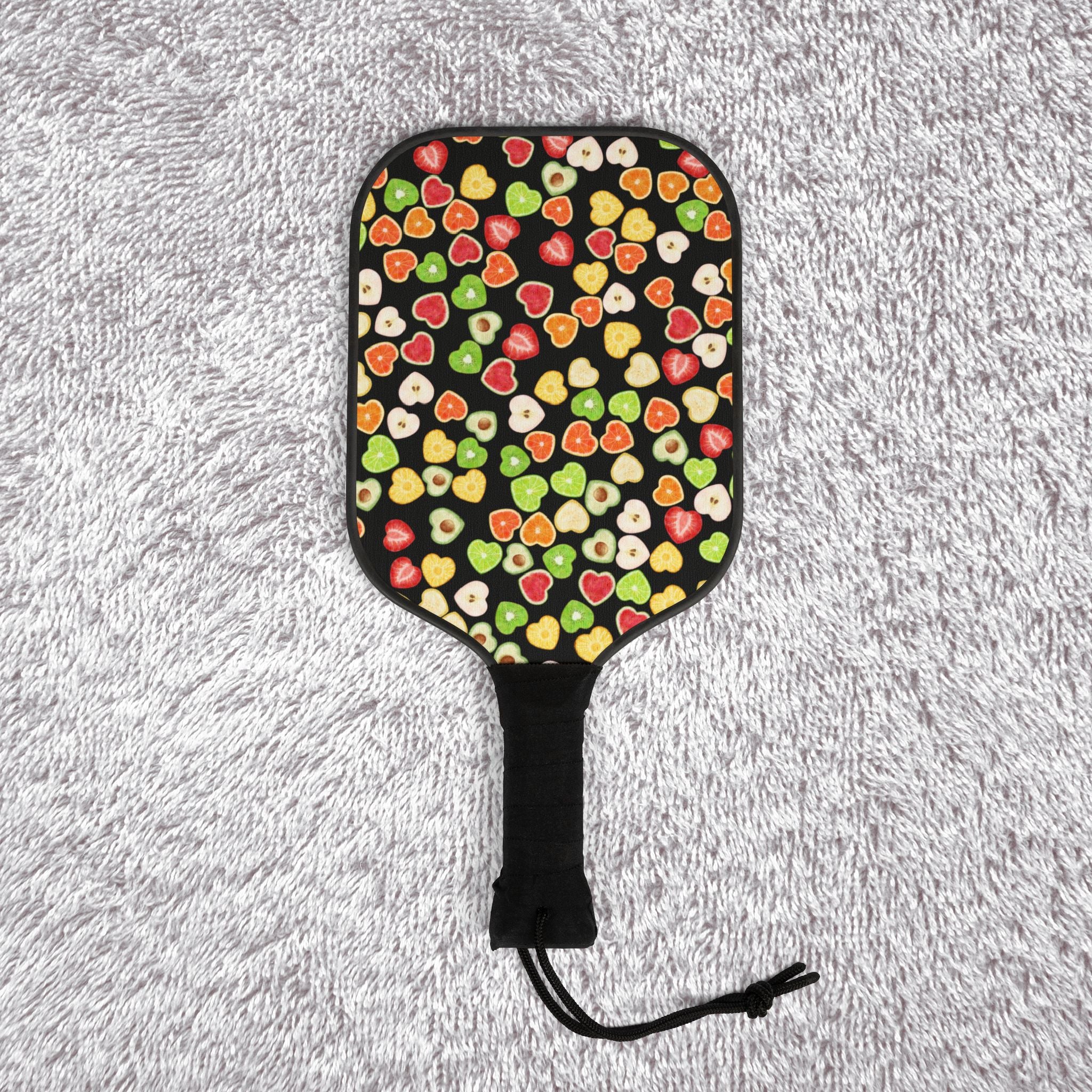 Pickleball kit (2 paddles + 2 balls + transparent bag) heart fruits black