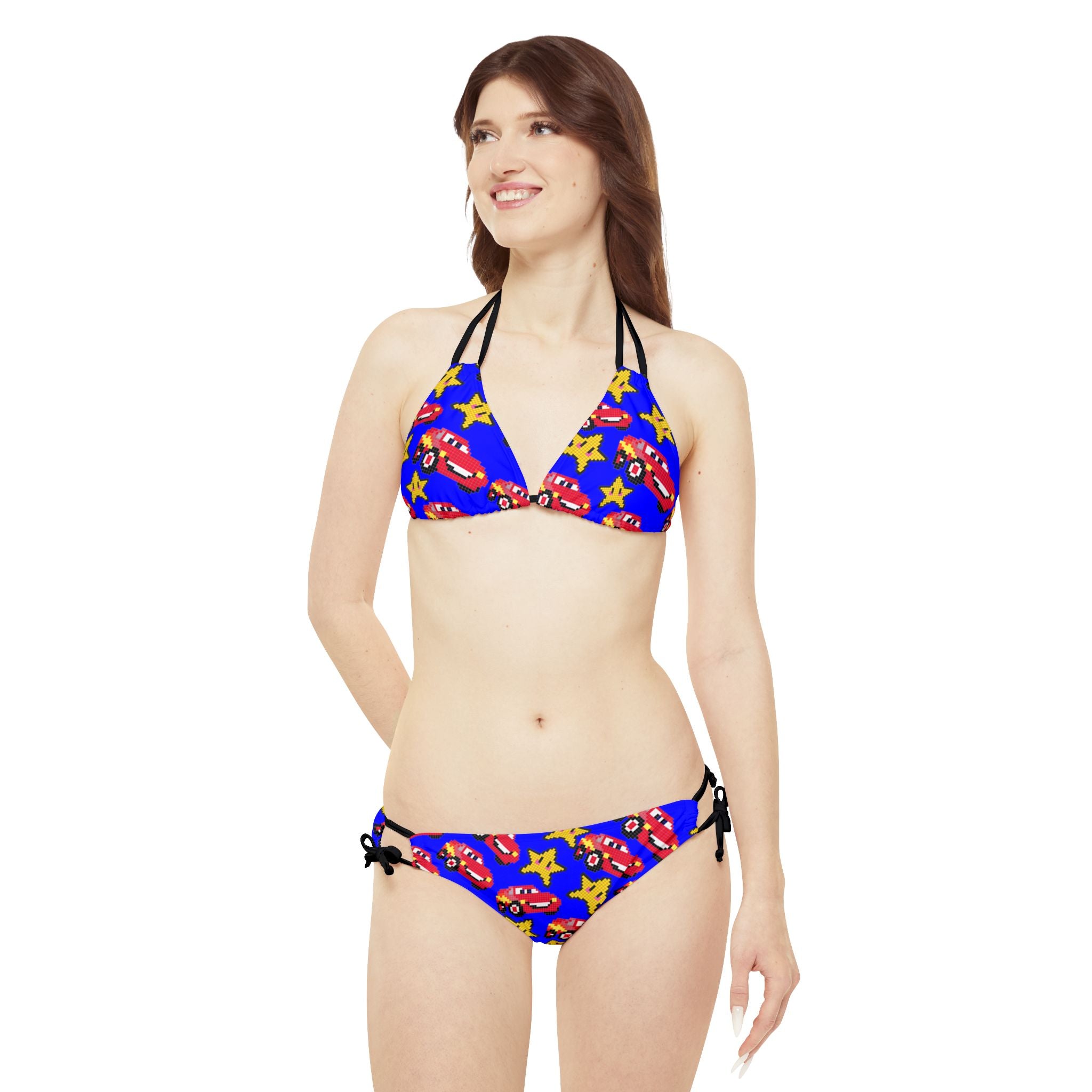 Strappy bikini set mcqueen stars blue