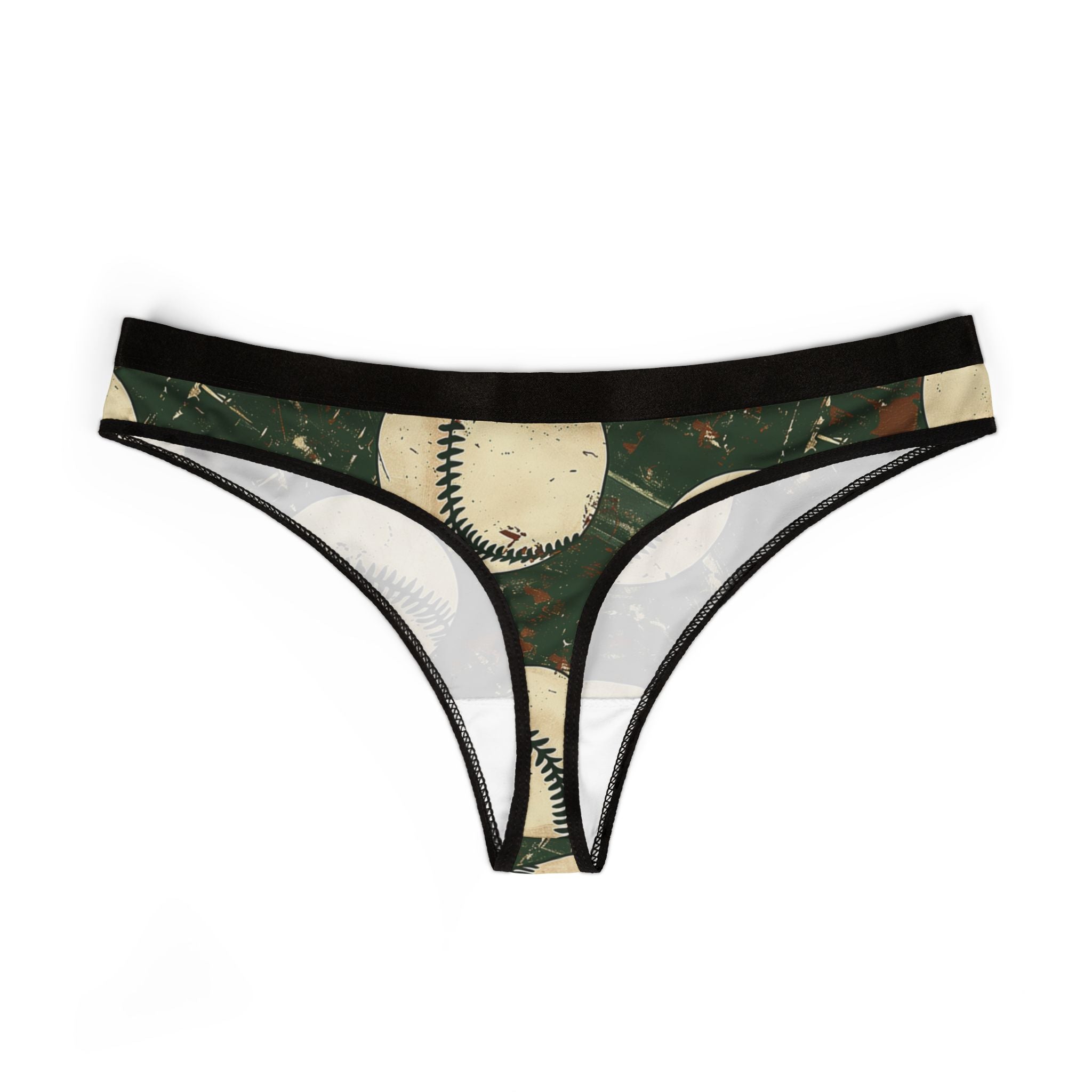 Women's thongs retro baseball