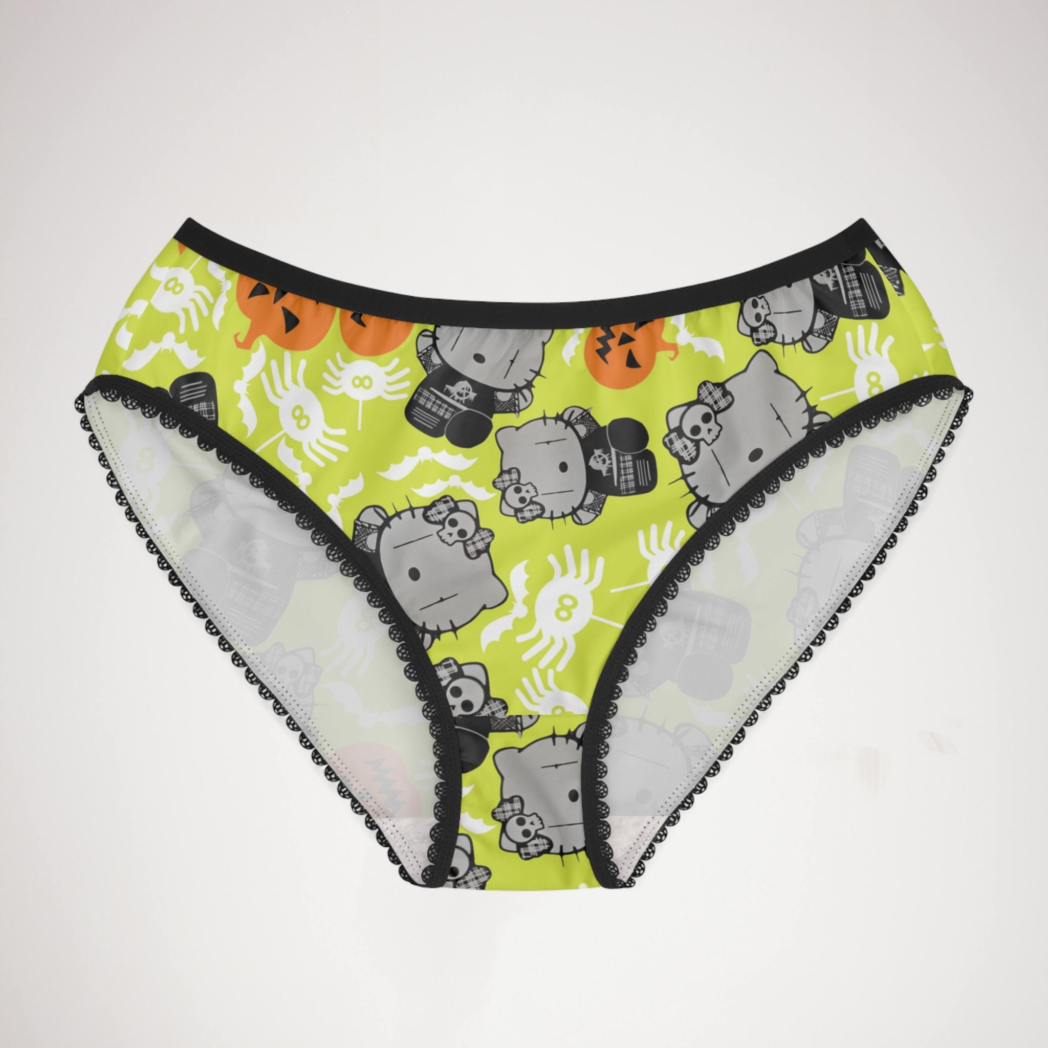 Women's briefs kitty blank pumpkin halloween yellow