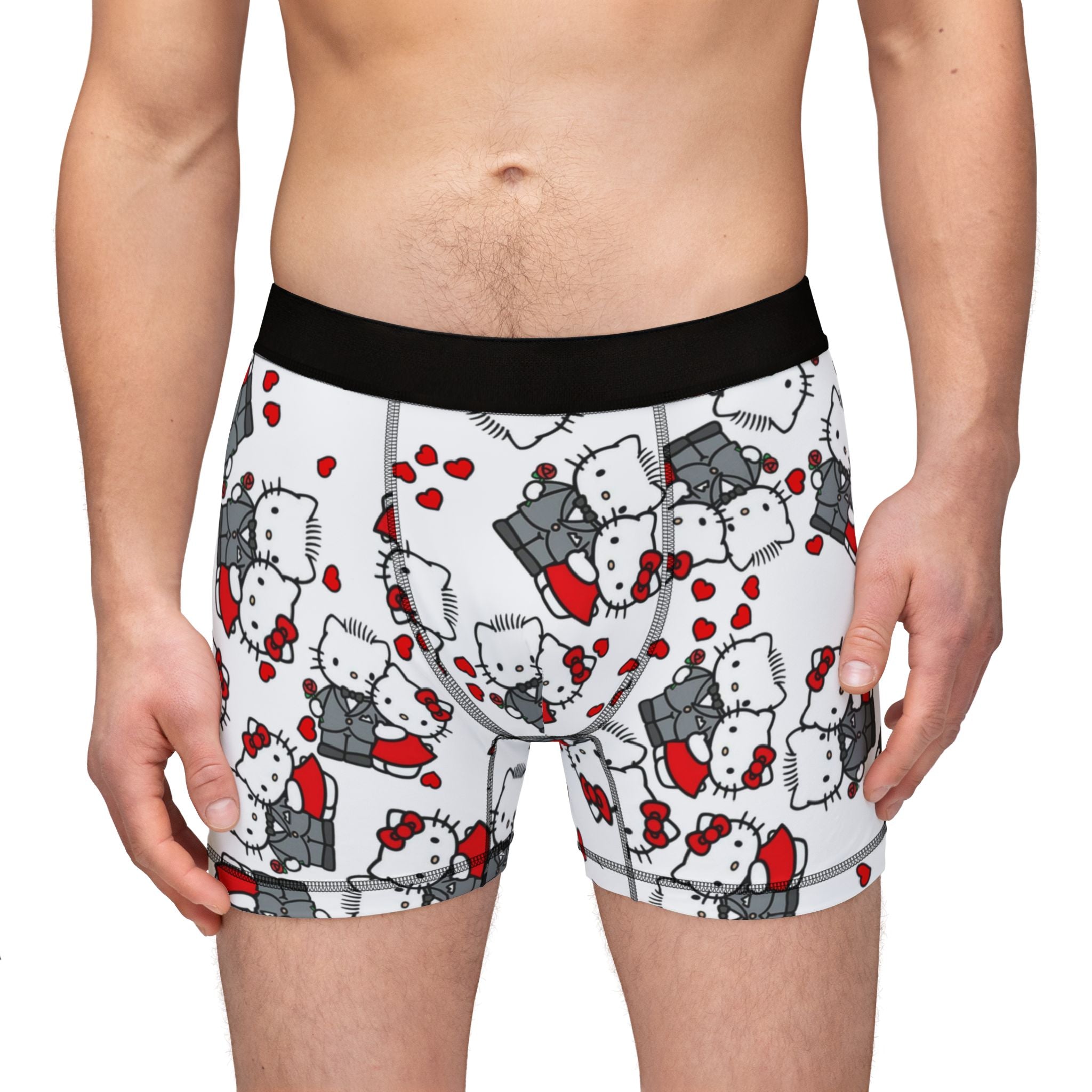 Men's boxers kitty wedding anniversary white