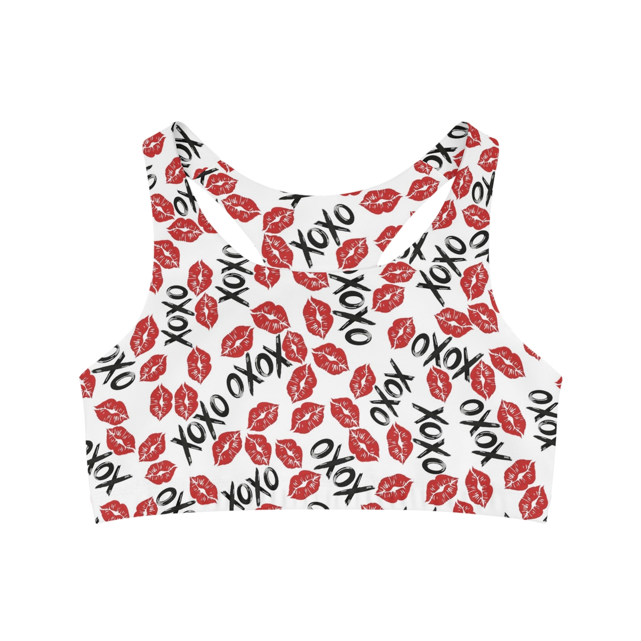 Sports bra xoxo kiss valentine white