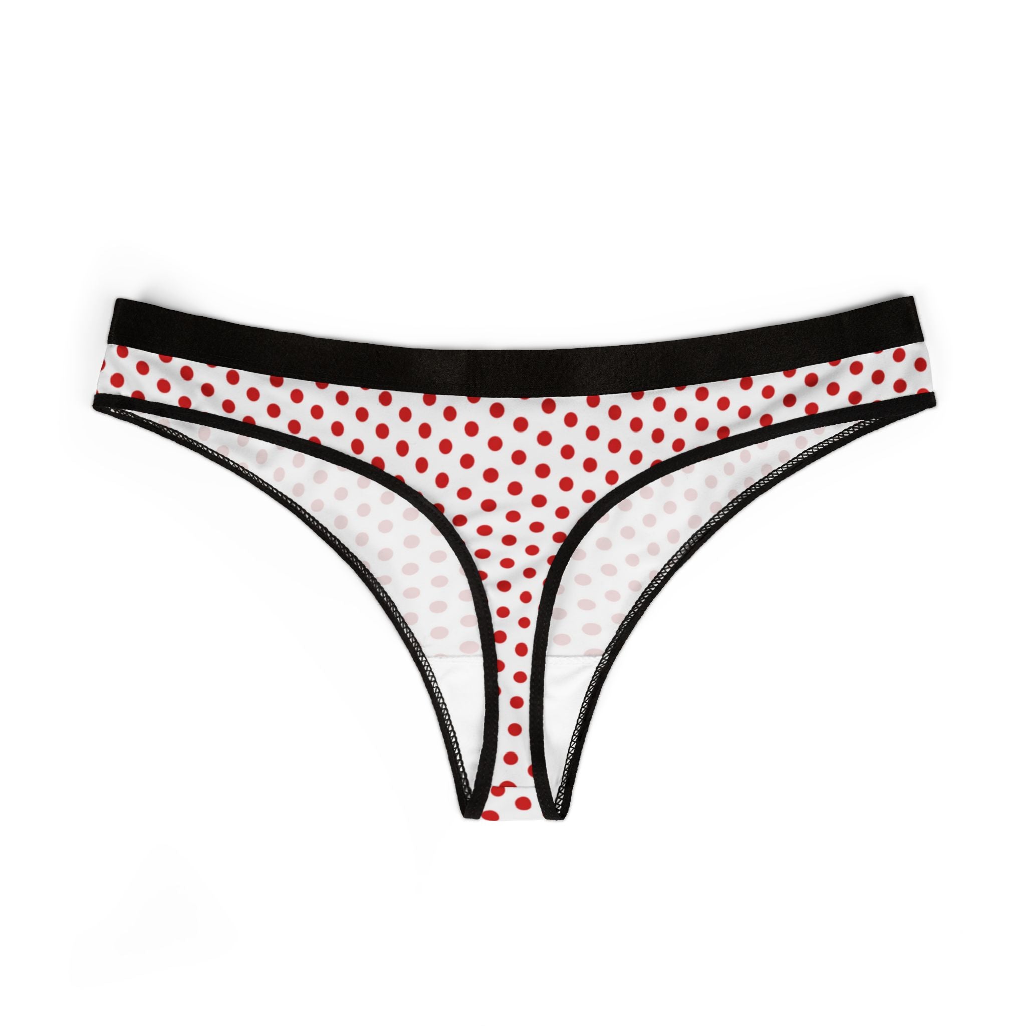 Women's thongs red christmas dots
