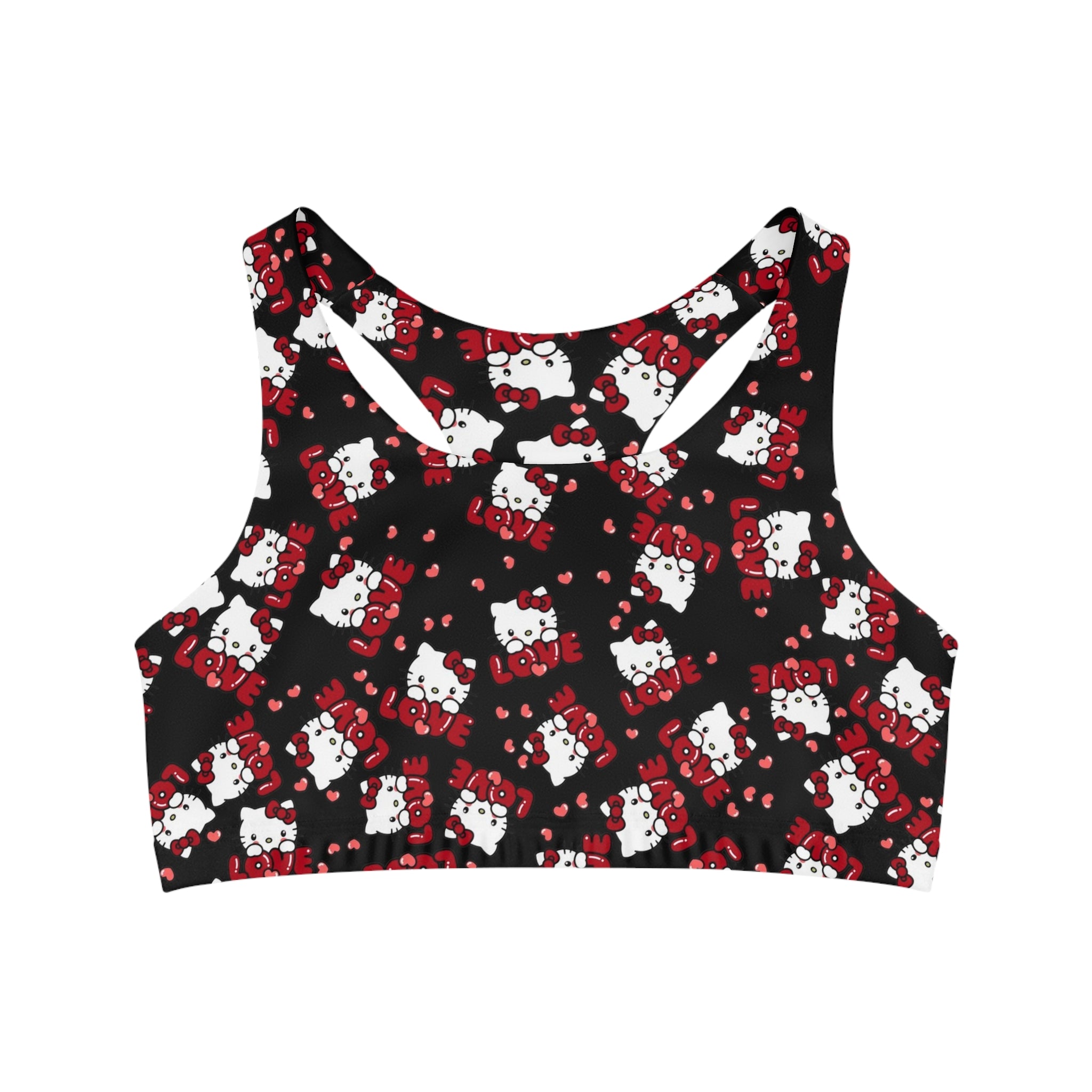 Sports bra kitty valentine love black