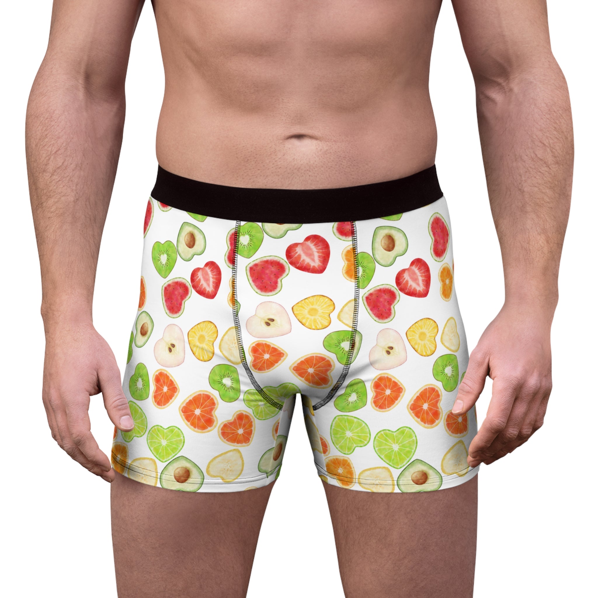 Men's boxer briefs heart fruits white