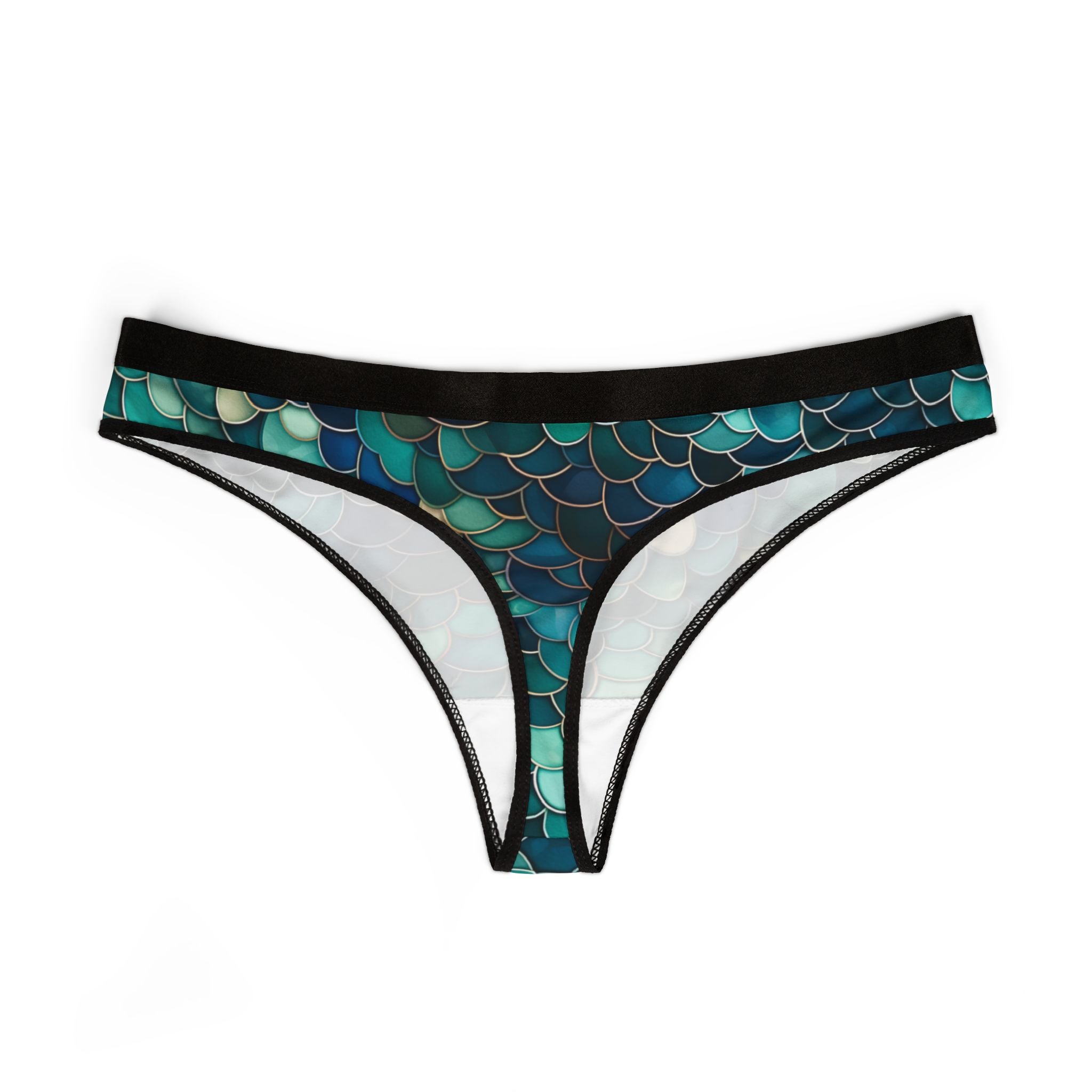 Women's thongs mermaid scales