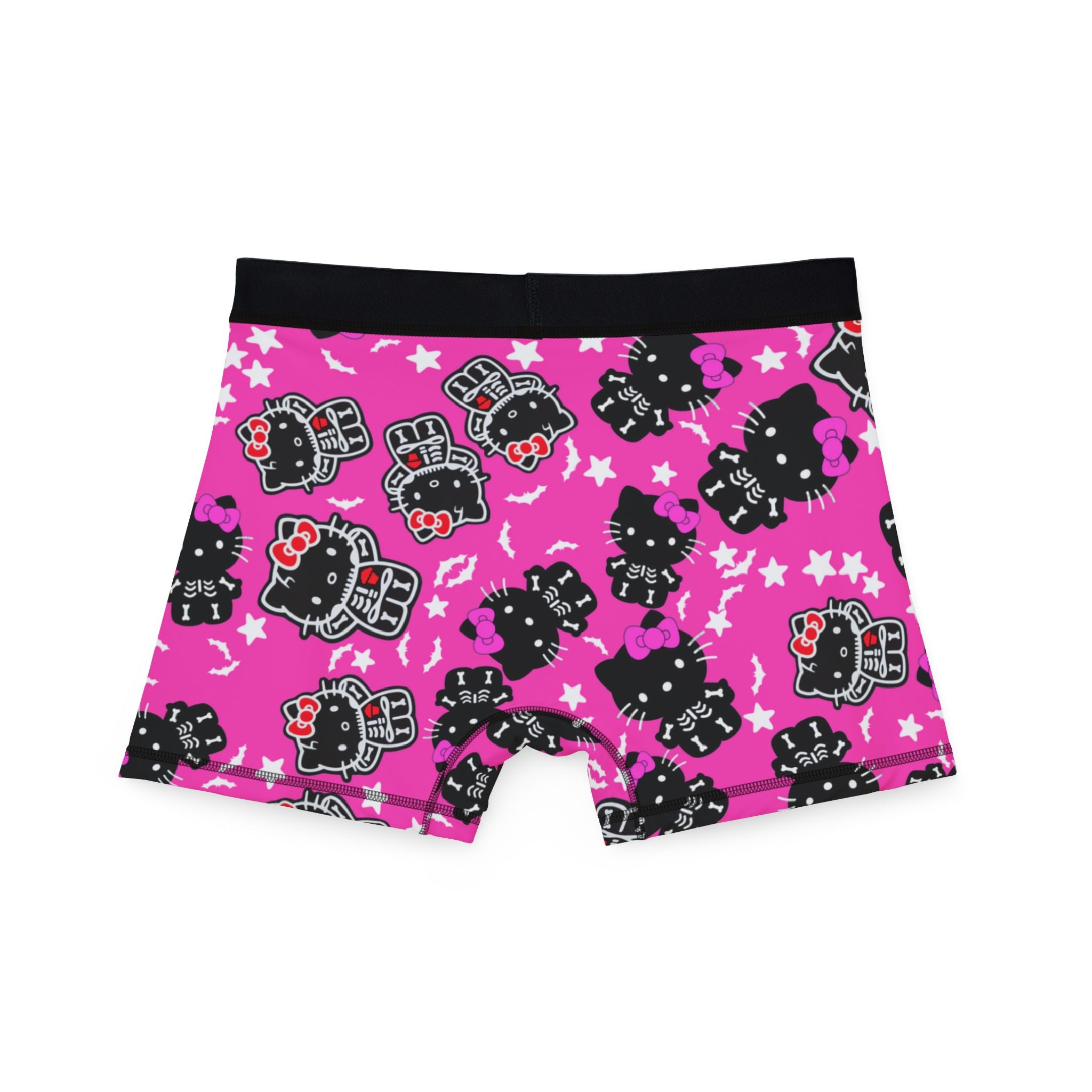 Men's boxers kitty halloween bones pink