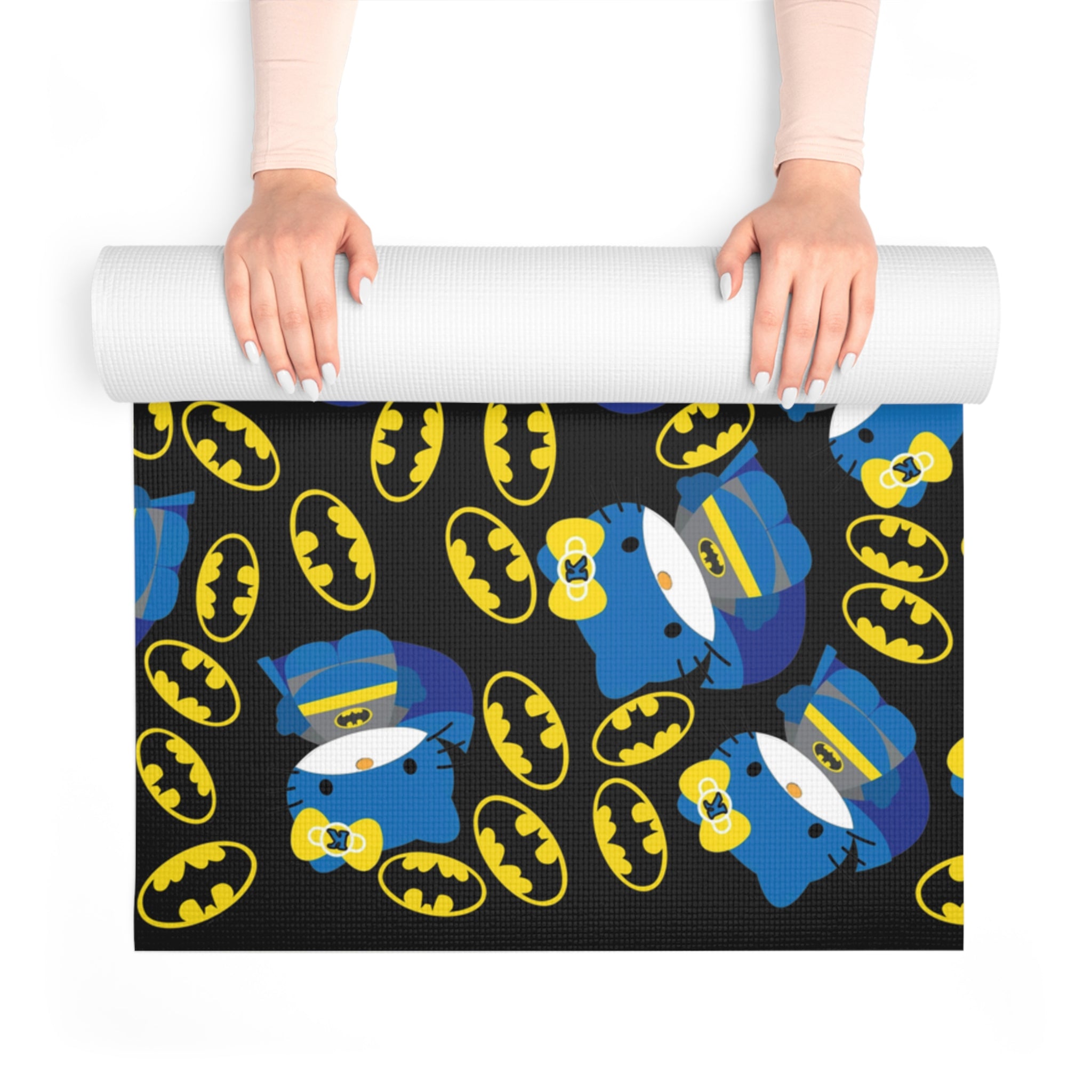 Foam yoga mat batman kitty logo black