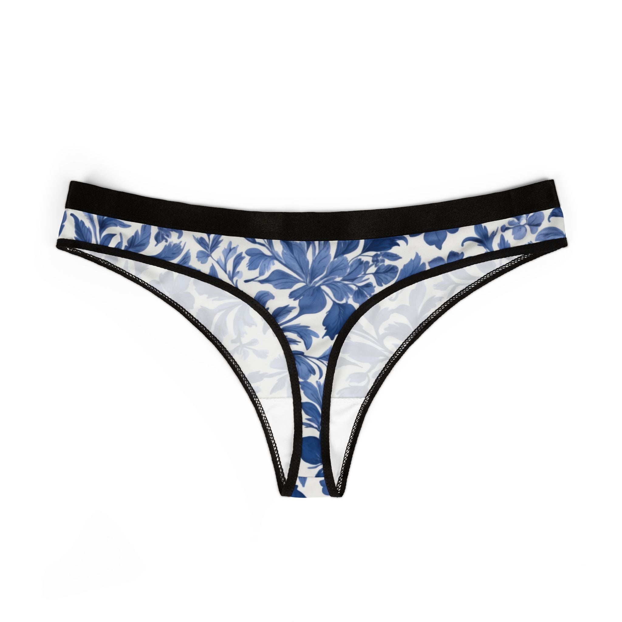 Women's thongs blue french toile