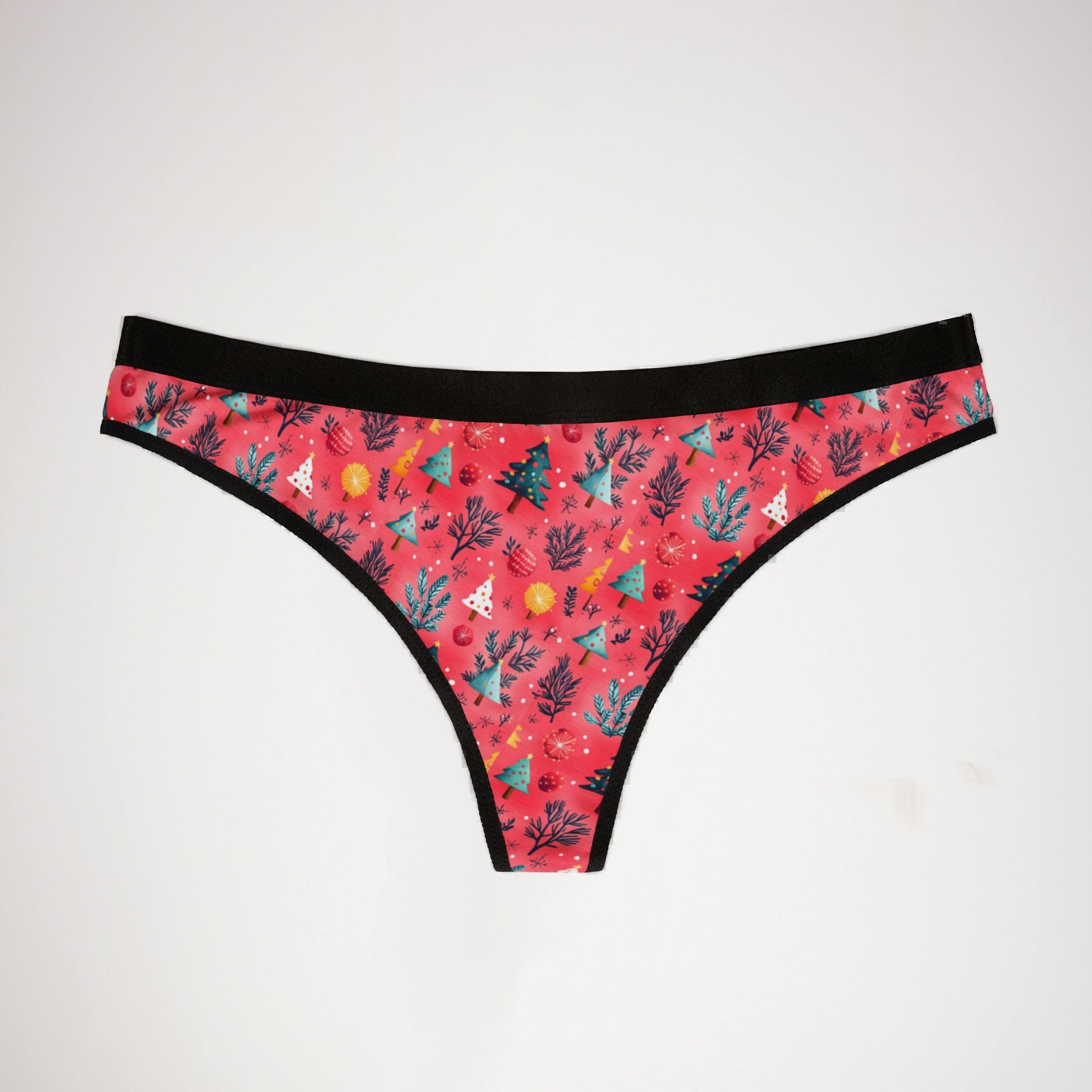 Women's thongs red coquette christmas