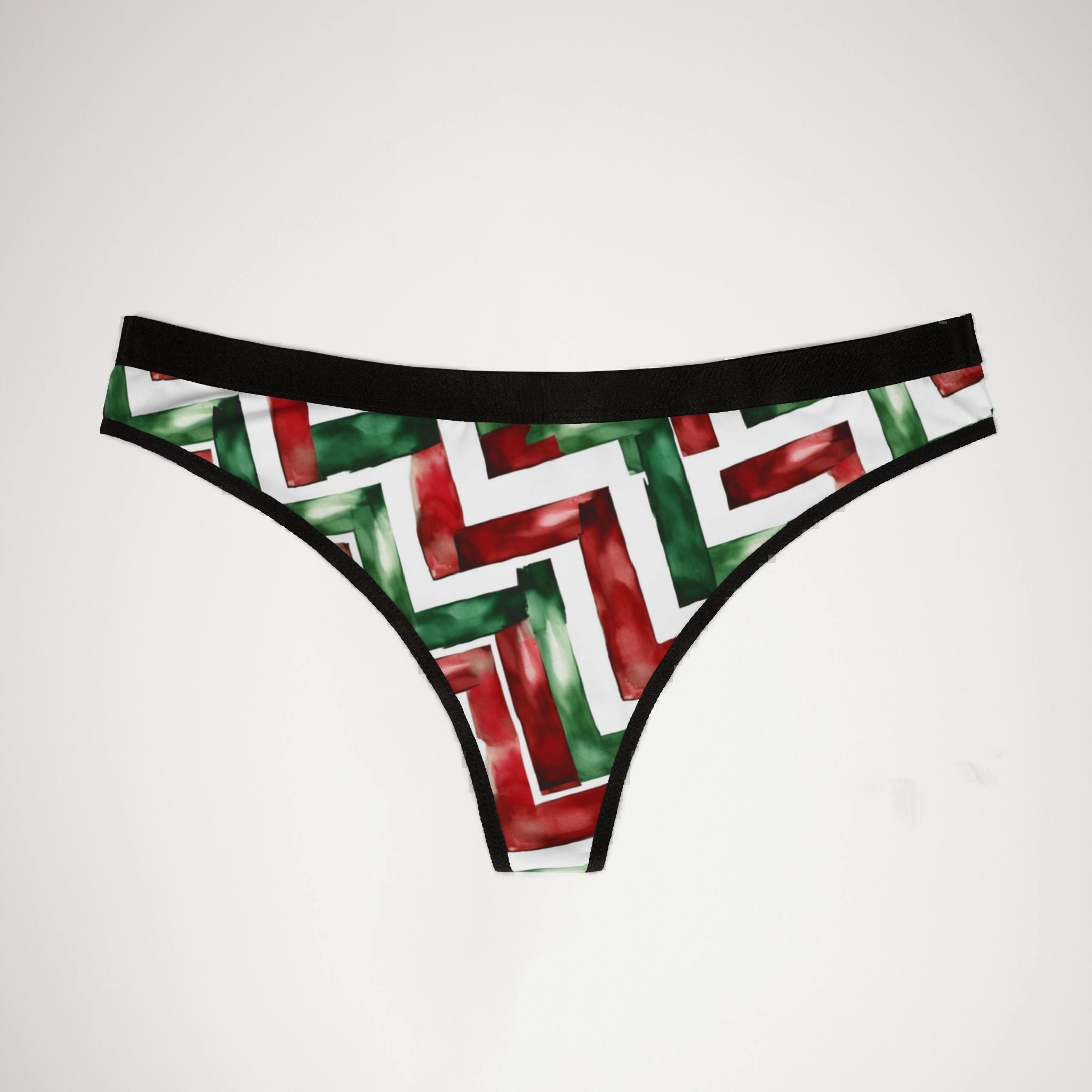 Women's thongs watercolor christmas