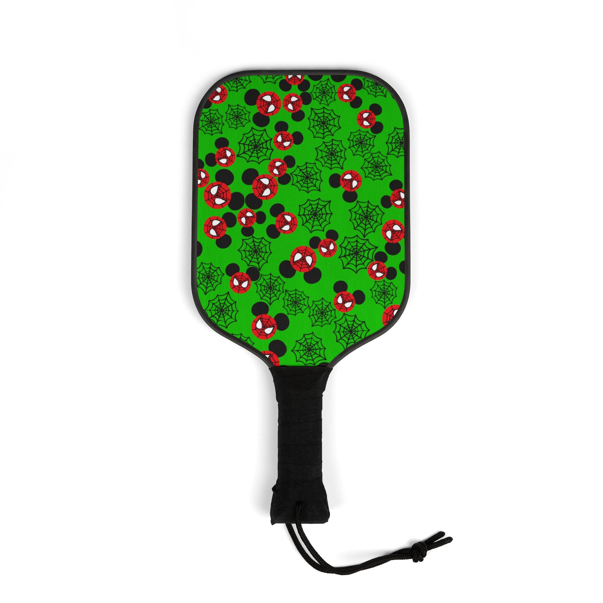 Pickleball kit (2 paddles + 2 balls + transparent bag) spider mickey web green