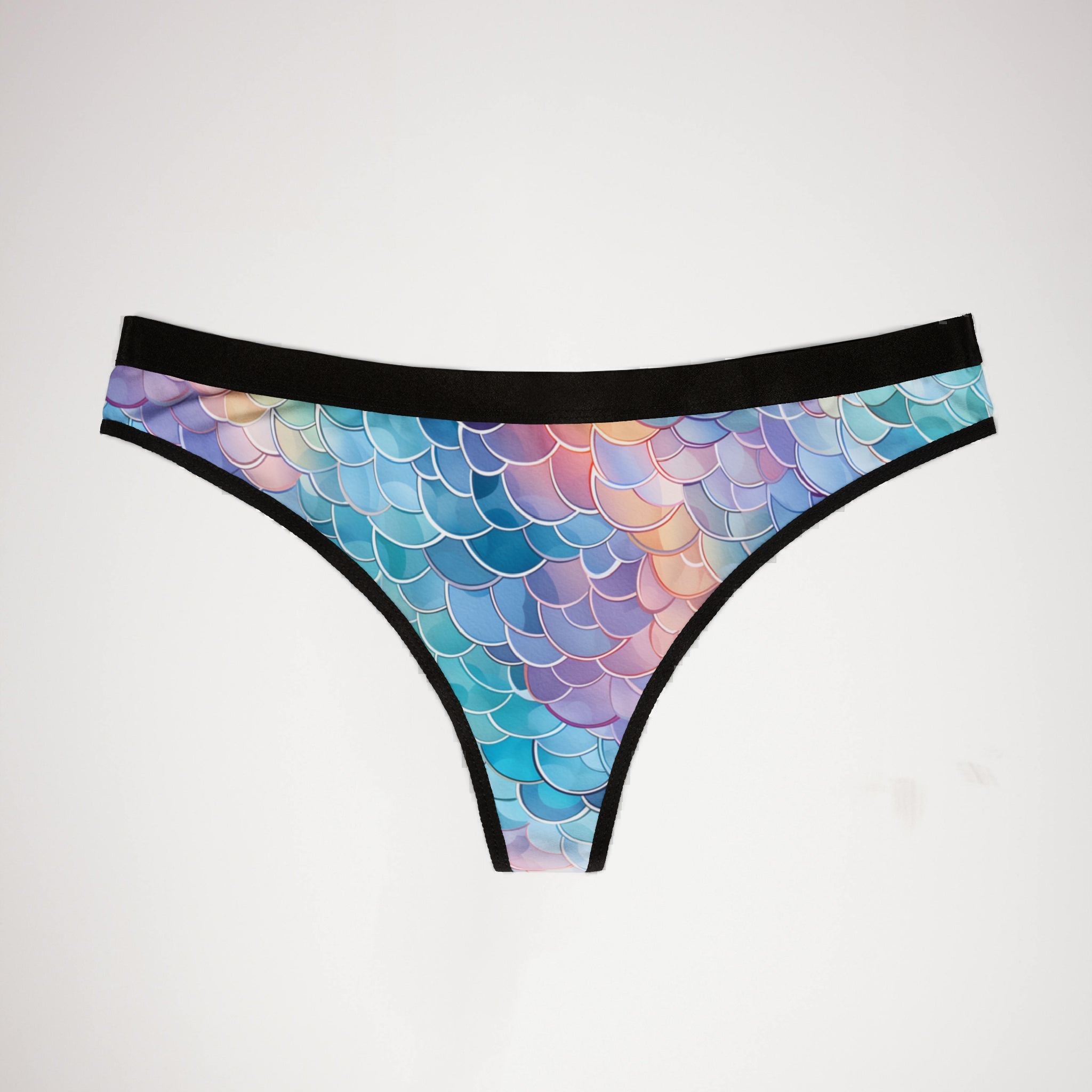 Women's thongs mermaid scales