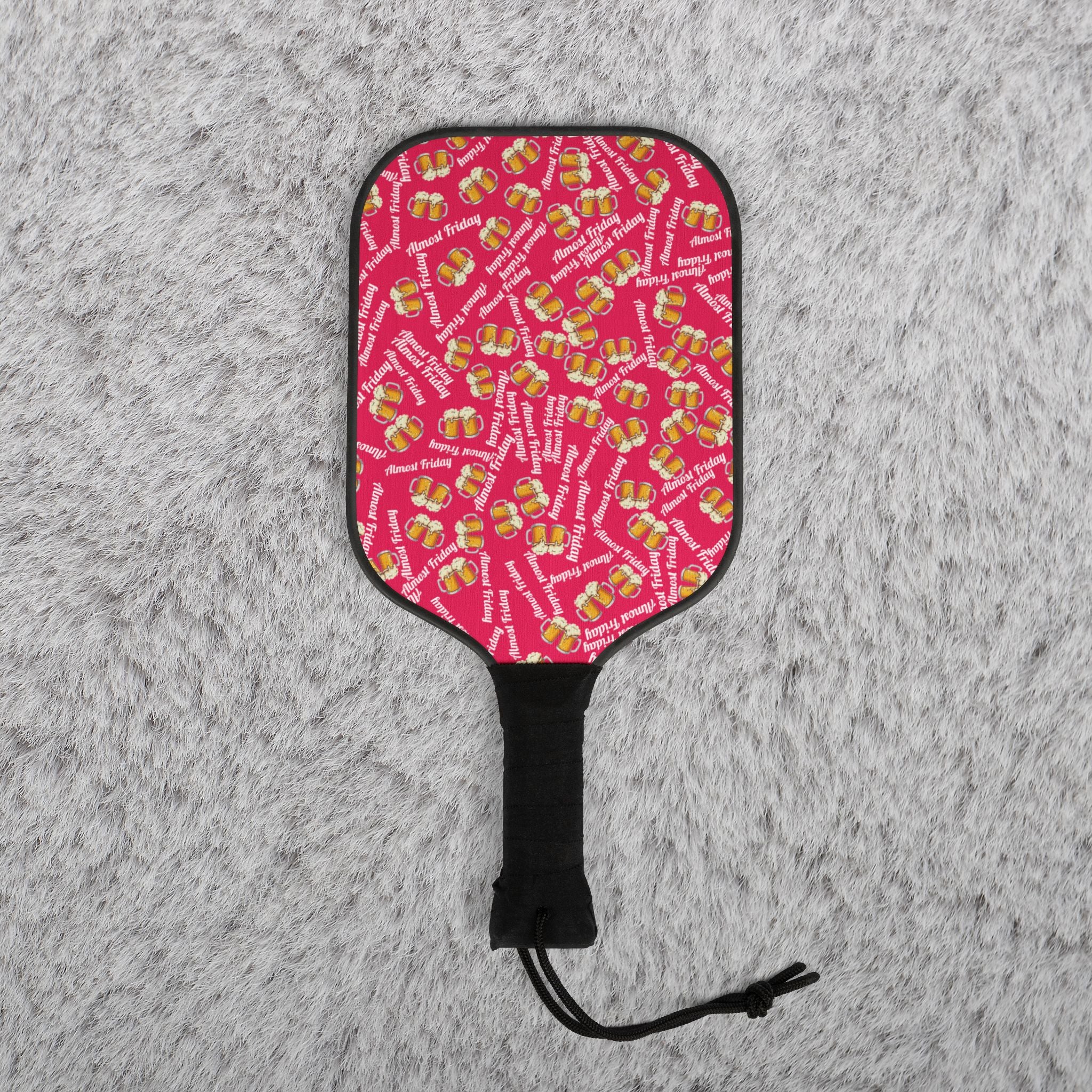 Pickleball kit (2 paddles + 2 balls + transparent bag) almost friday beer pink