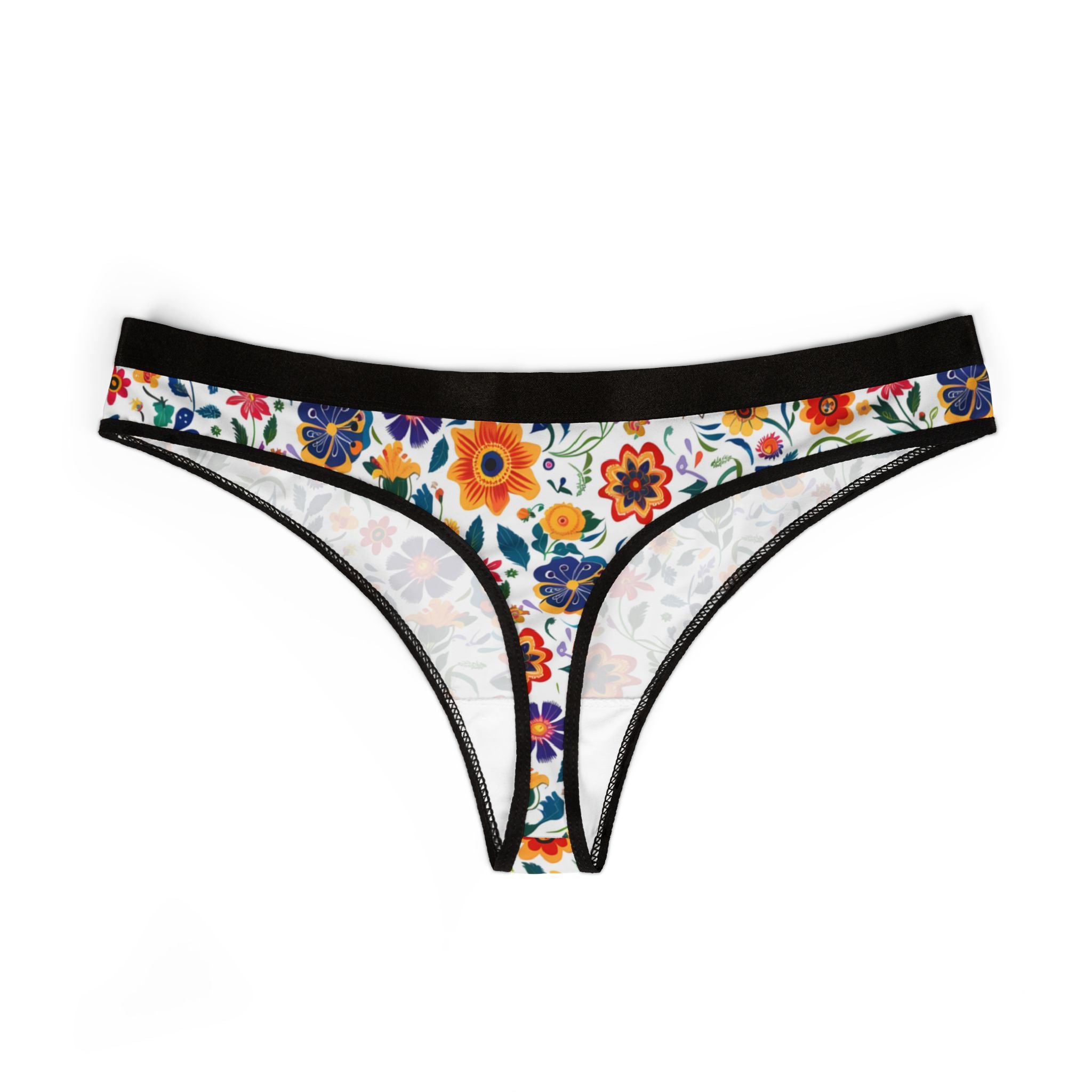 Women's thongs mexican flower