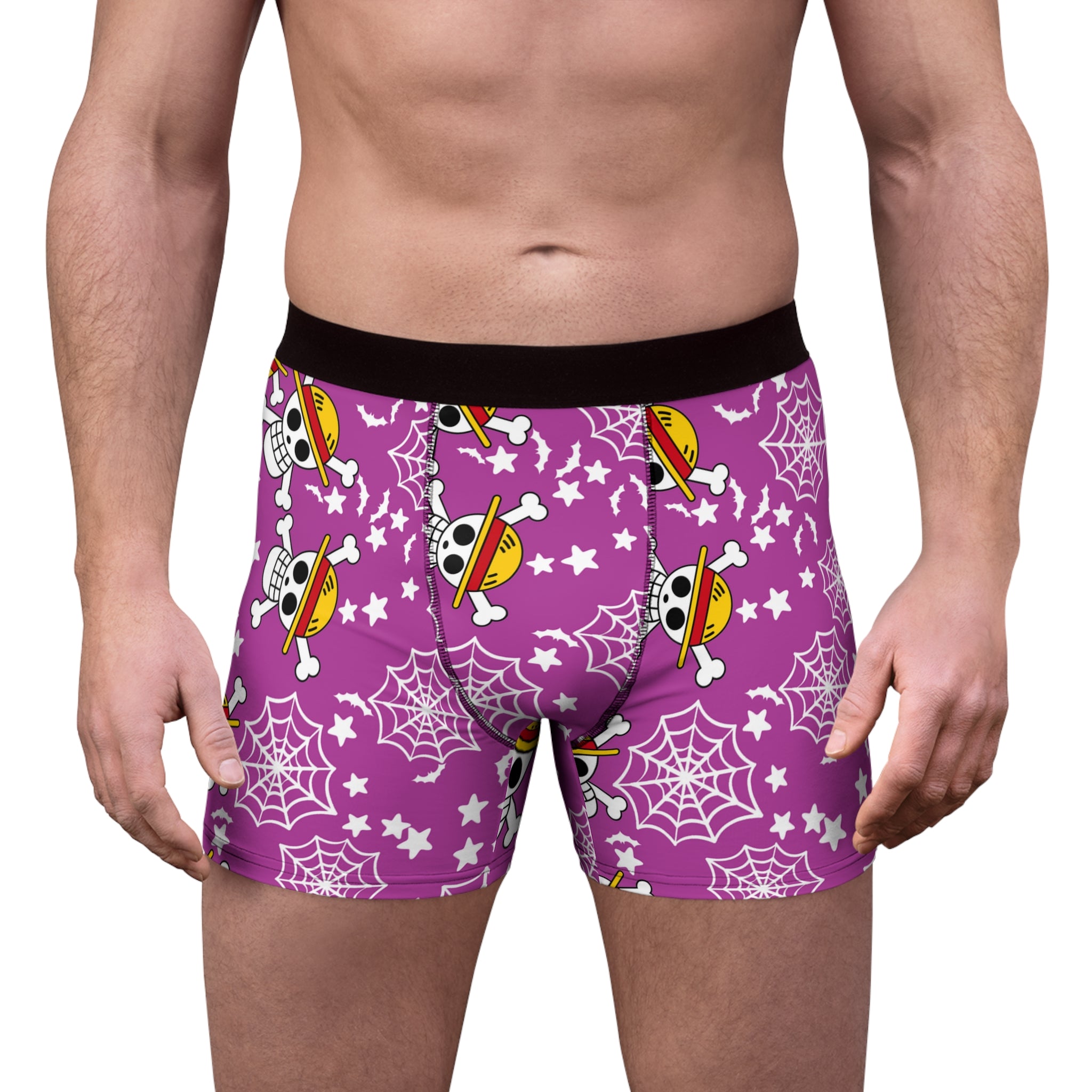 Men's boxer briefs skull anime bats pumpkin halloween purple