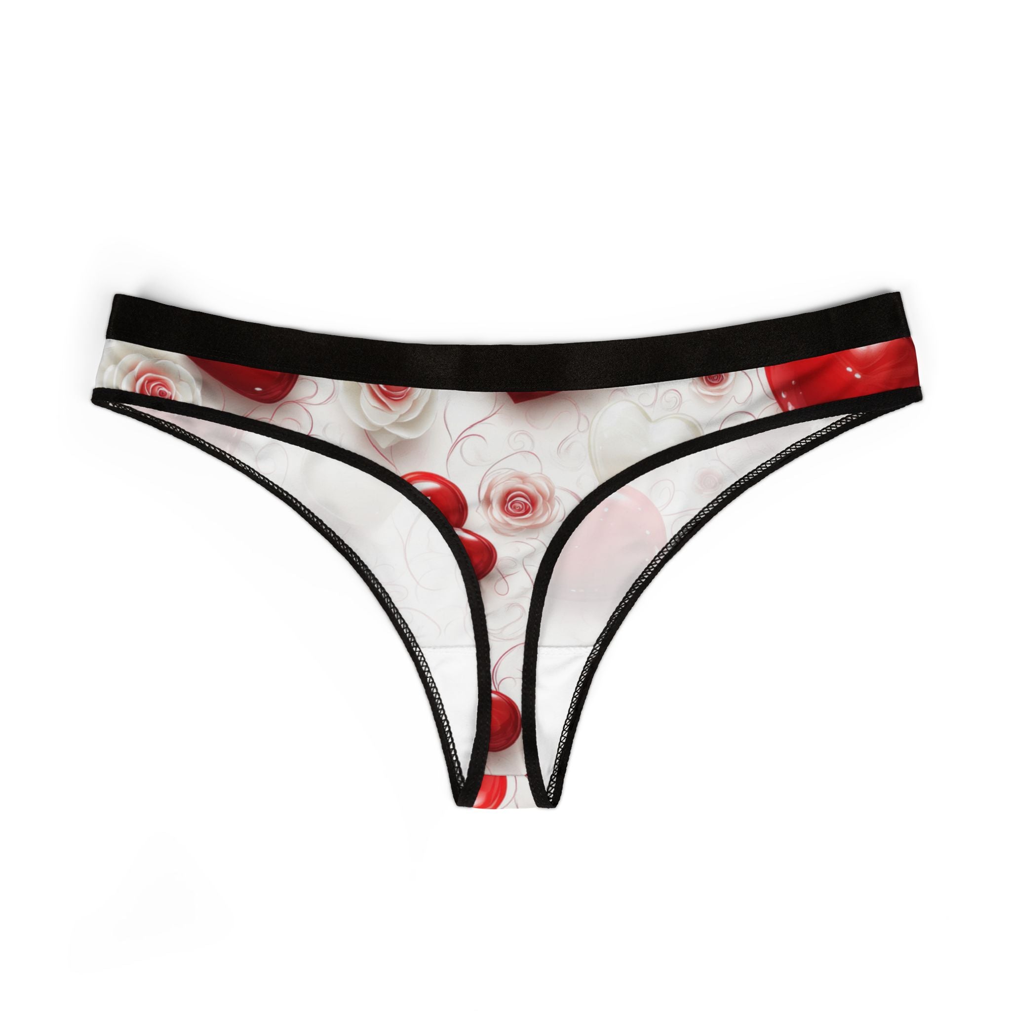 Women's thongs valentine red heart one one