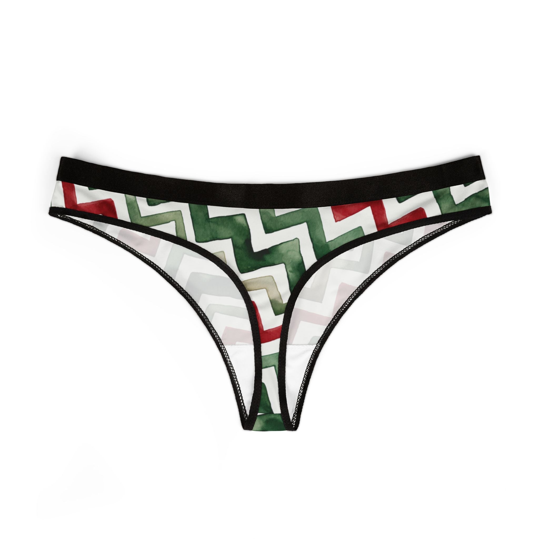 Women's thongs watercolor christmas one