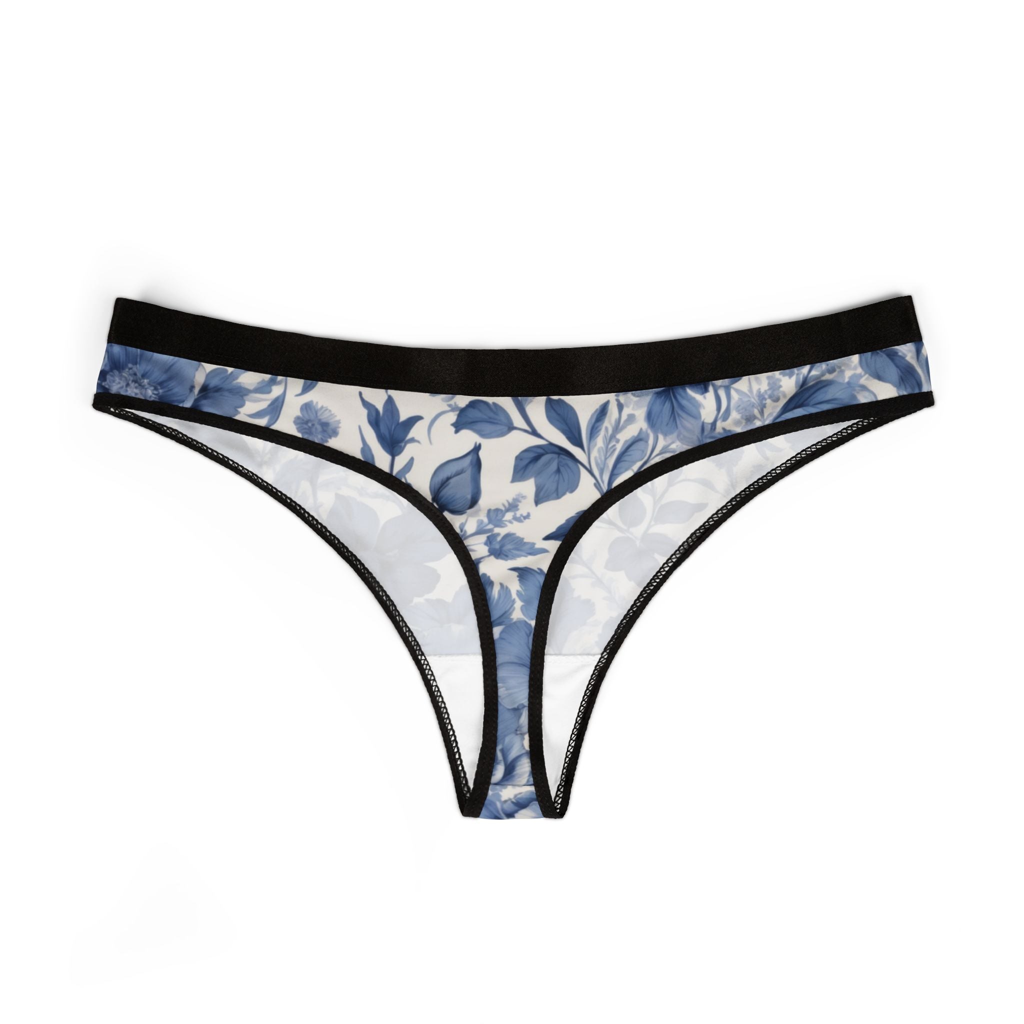 Women's thongs blue french toile
