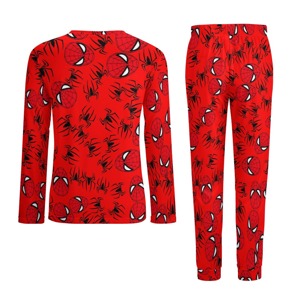 Men's Pajama suit spider web red