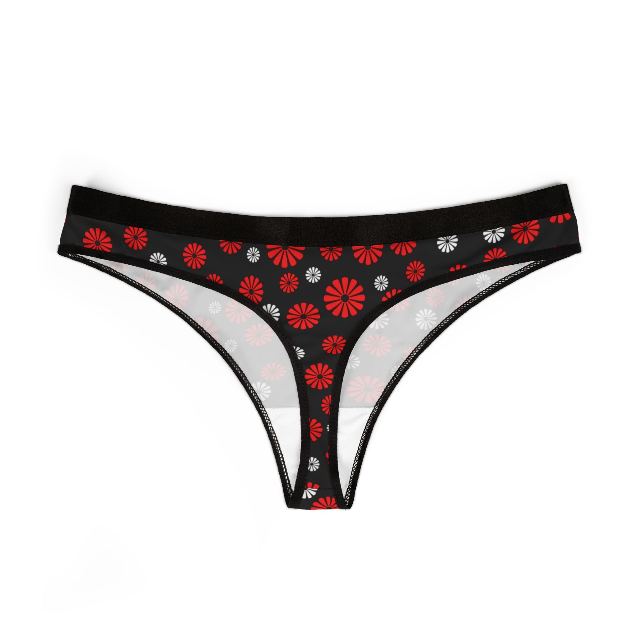 Women's thongs black and red