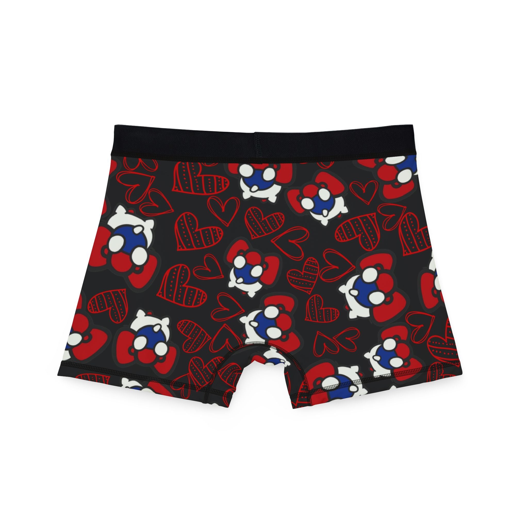 Men's boxers cherry kitty back heart black