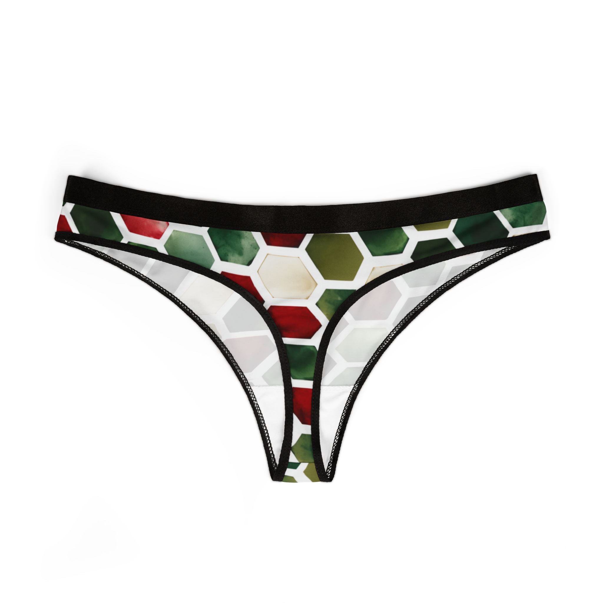 Women's thongs watercolor christmas one