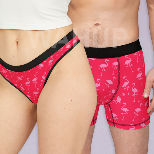 Matching underwear Tropical Island Garden for couples boxer & thong set