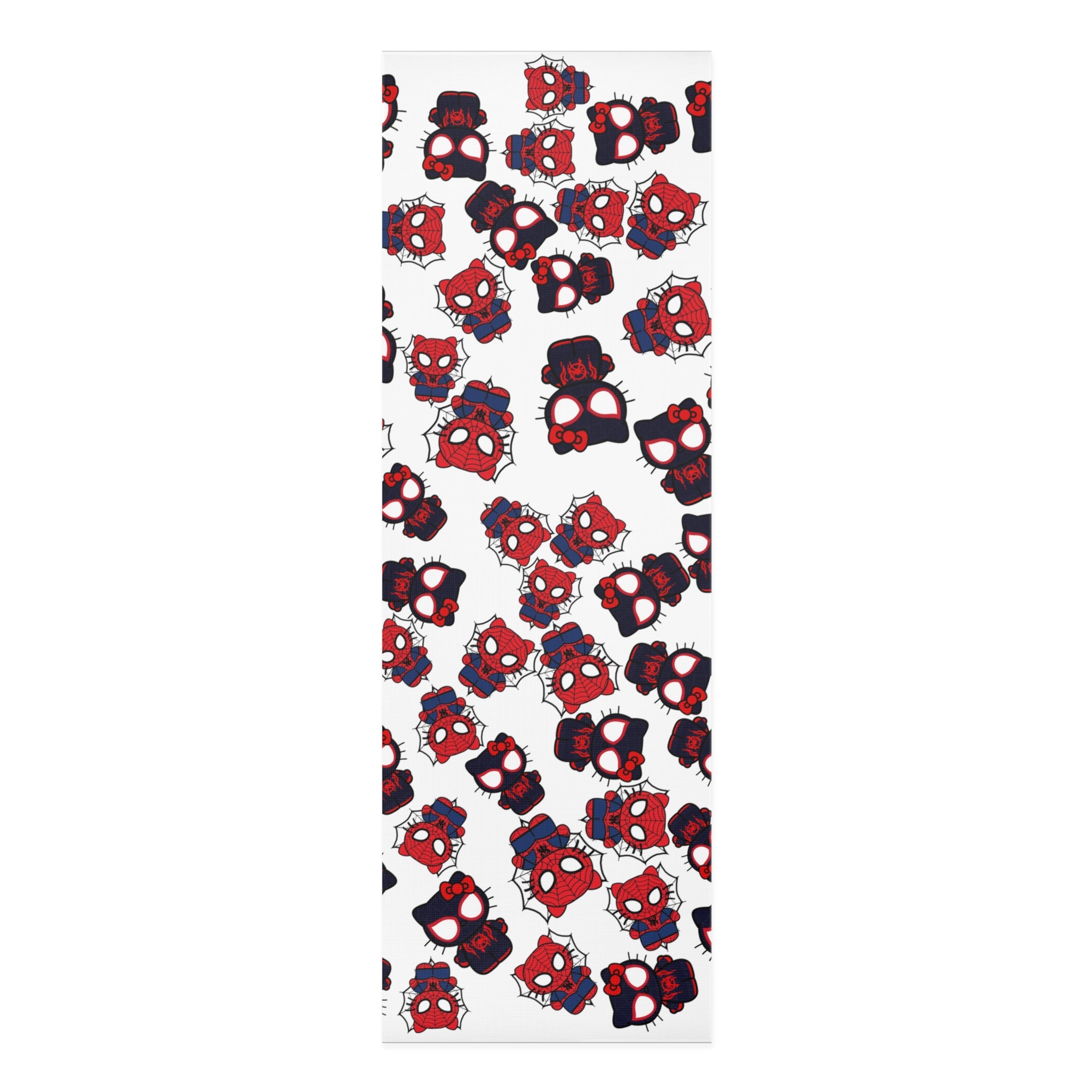 Foam yoga mat kitty spider dark white