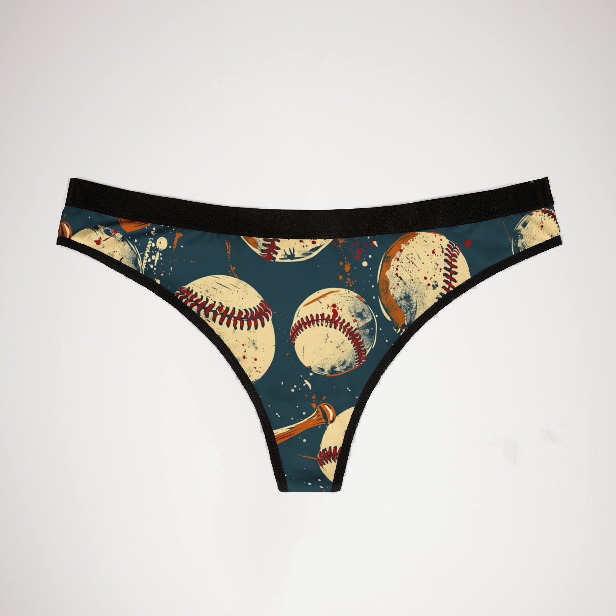 Women's thongs retro baseball