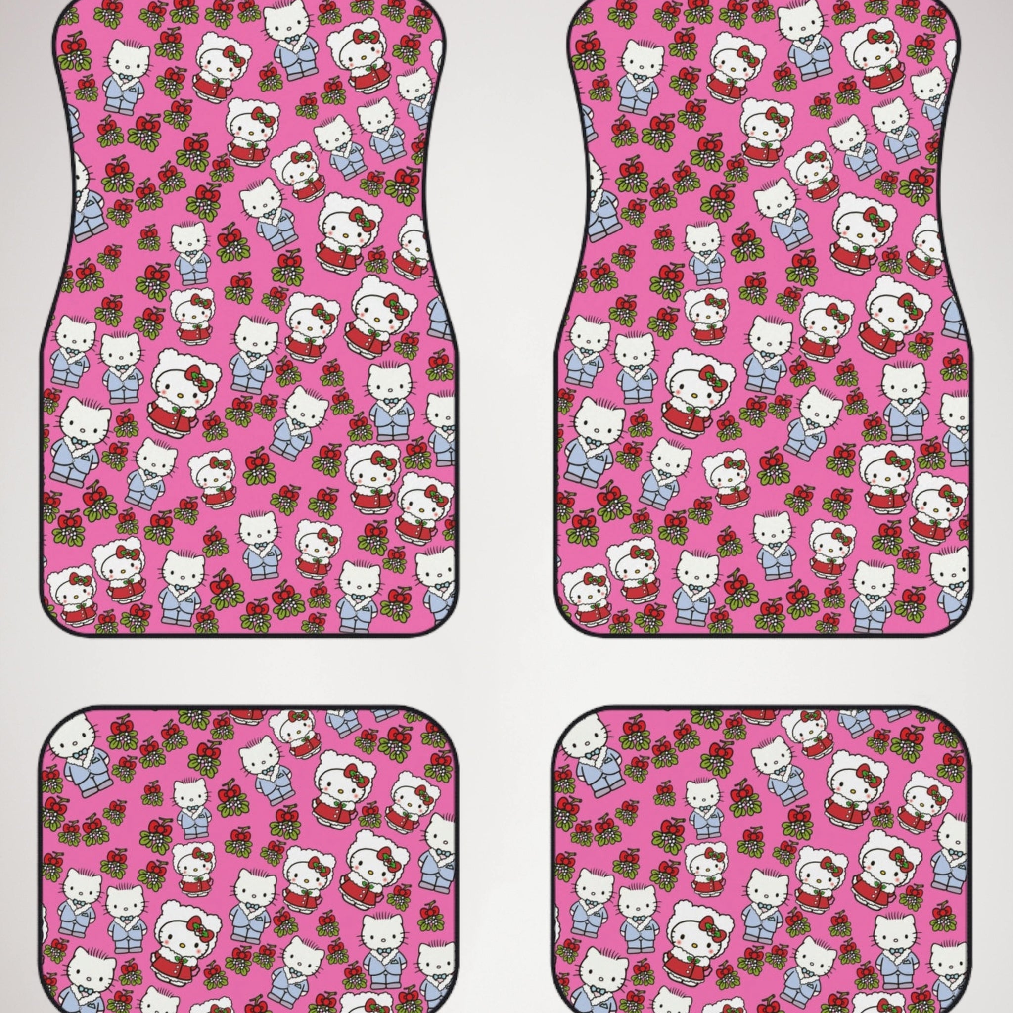 Car mats (set of 4) kitty wedding valentine pink