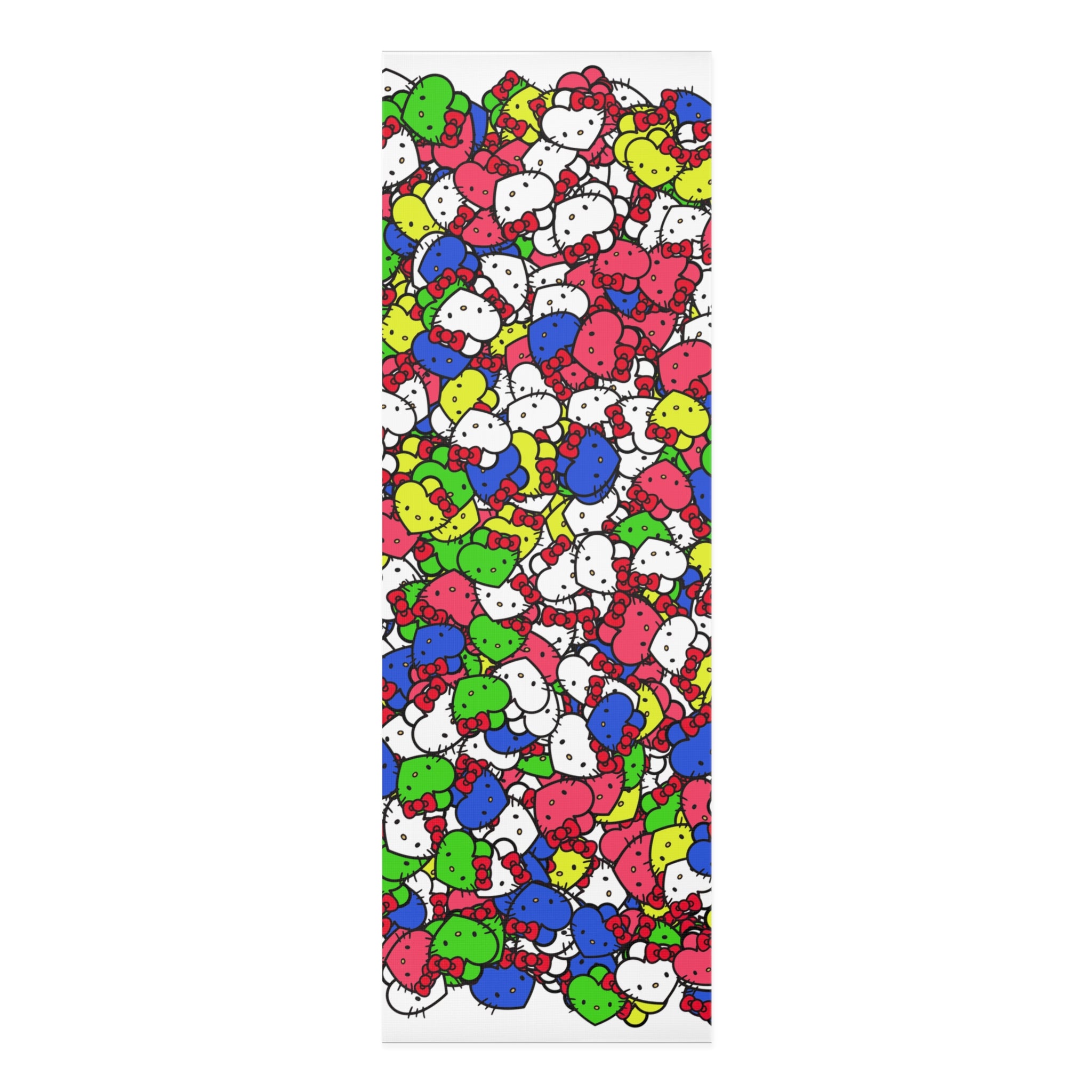 Foam yoga mat kitty hearts multi colors nature