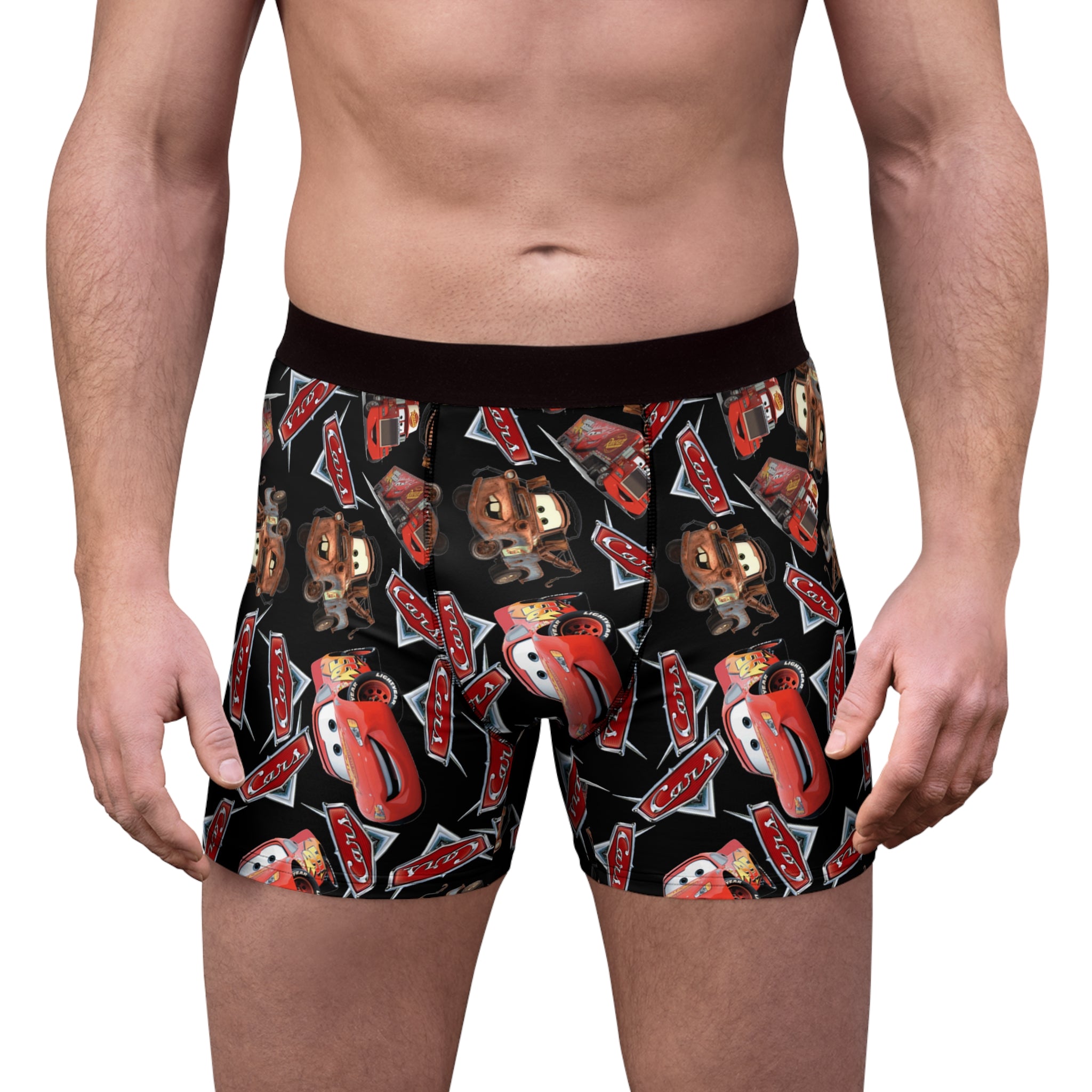 Men's boxer briefs mcqueen funny cars black