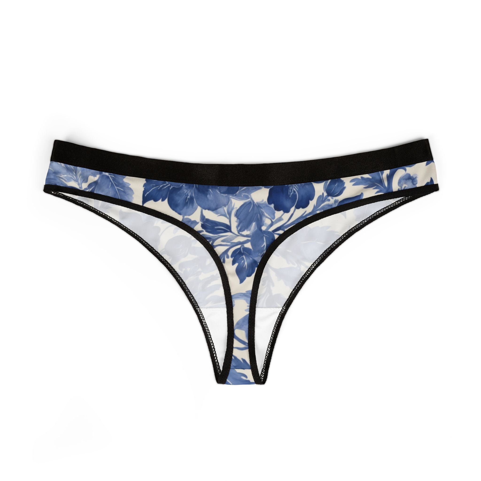 Women's thongs blue french toile