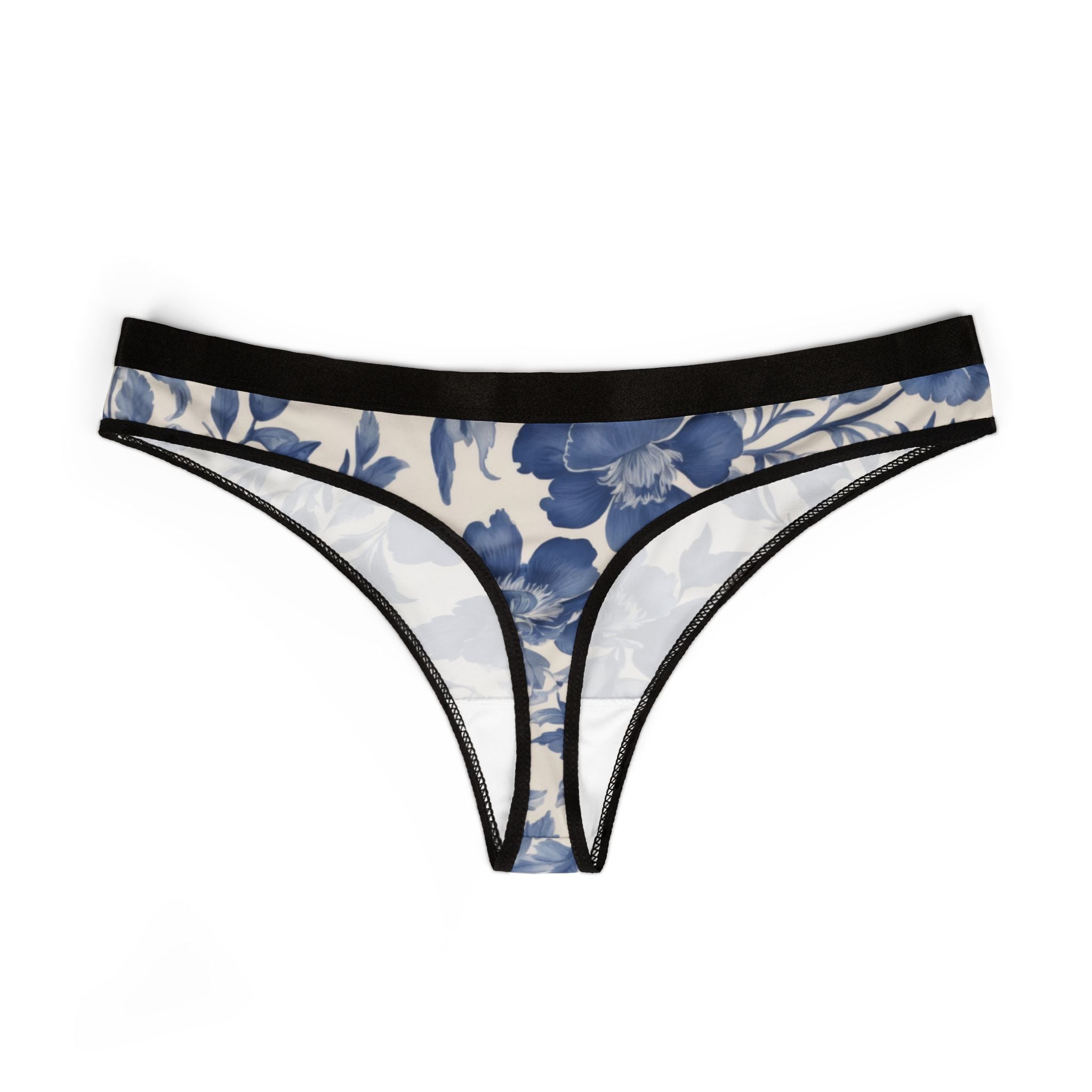 Women's thongs blue french toile