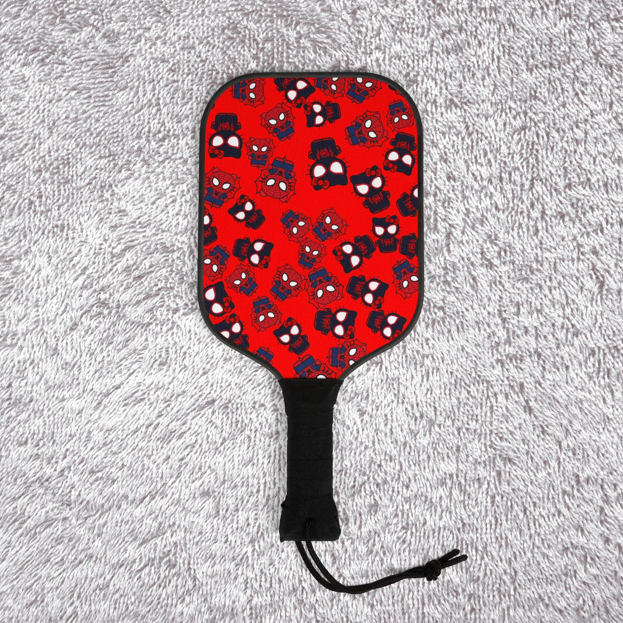 Pickleball kit (2 paddles + 2 balls + transparent bag) kitty spider dark red