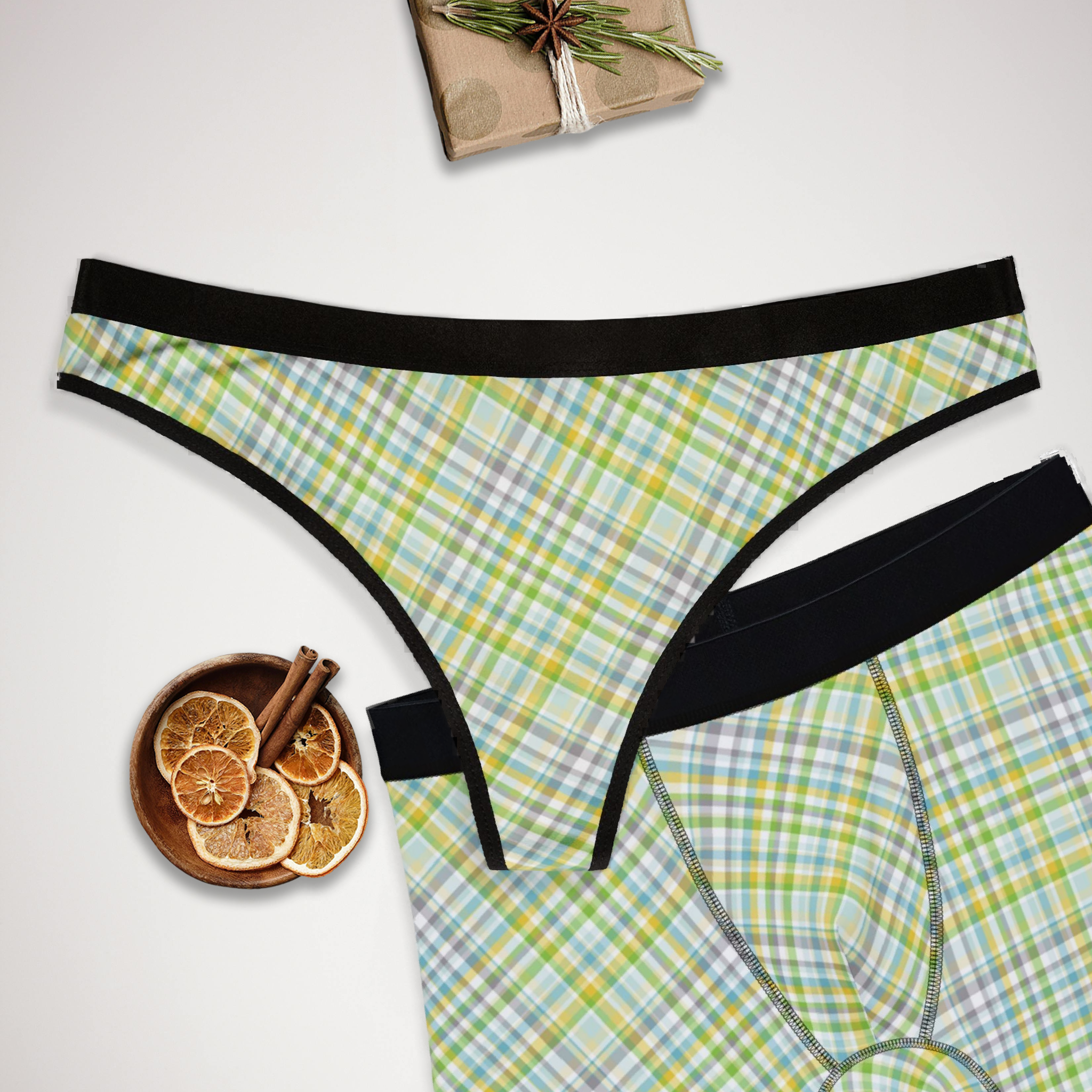 Matching underwear Lemon Fruit for couples boxer & thong set