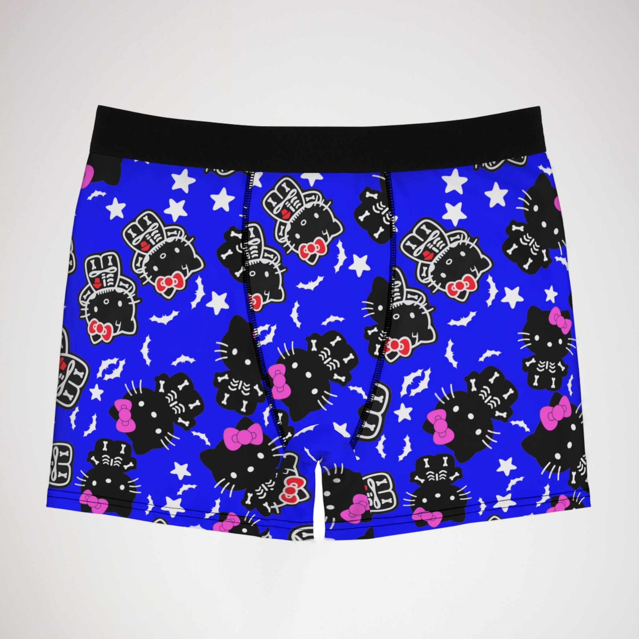 Men's boxer briefs kitty halloween bones blue