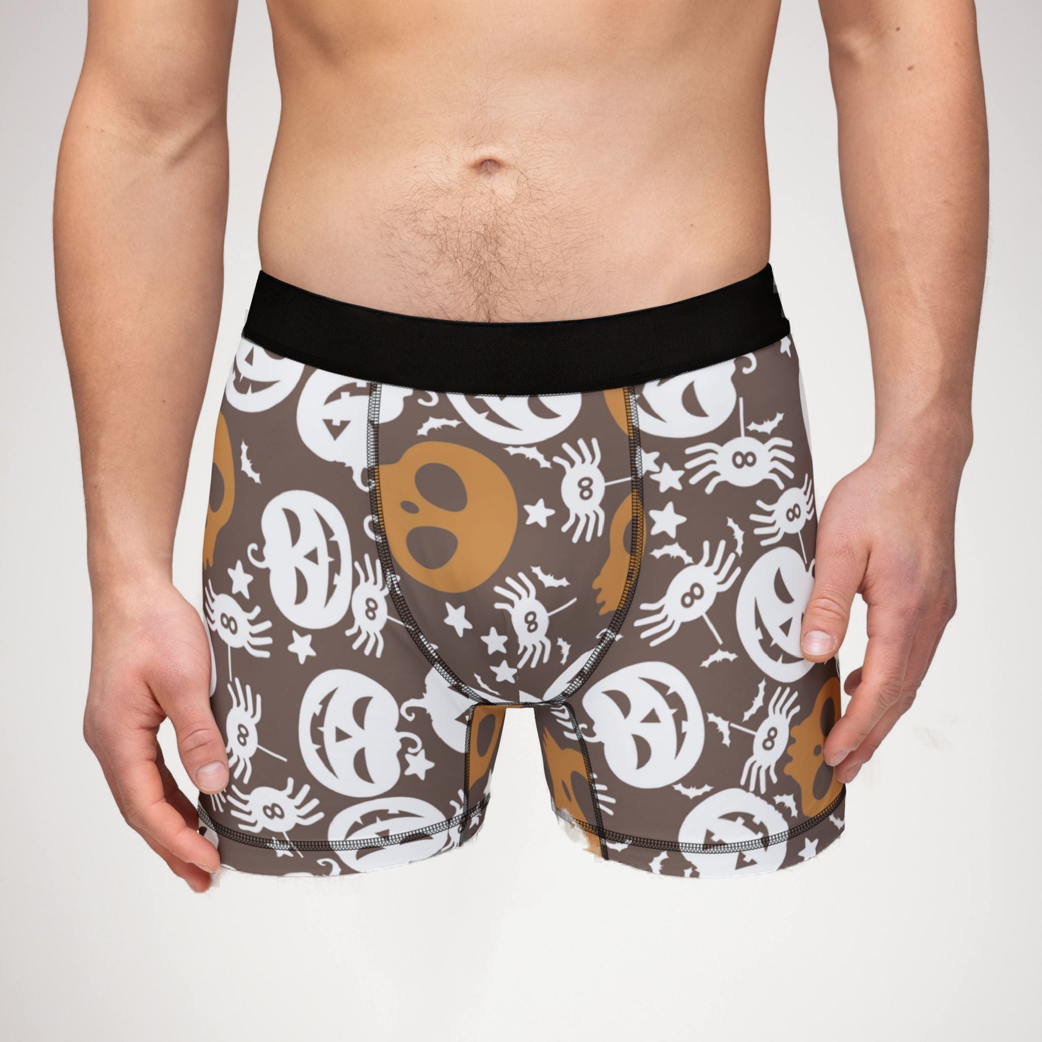 Men's boxers halloween pumpkin spider web nature