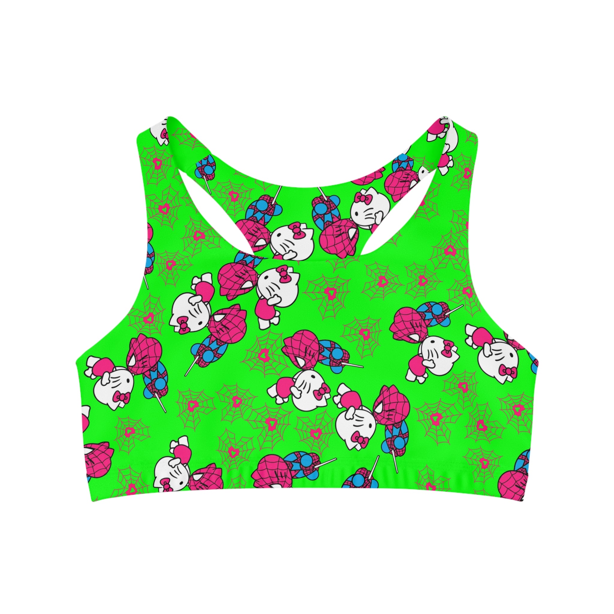 Sports bra spider kitty green