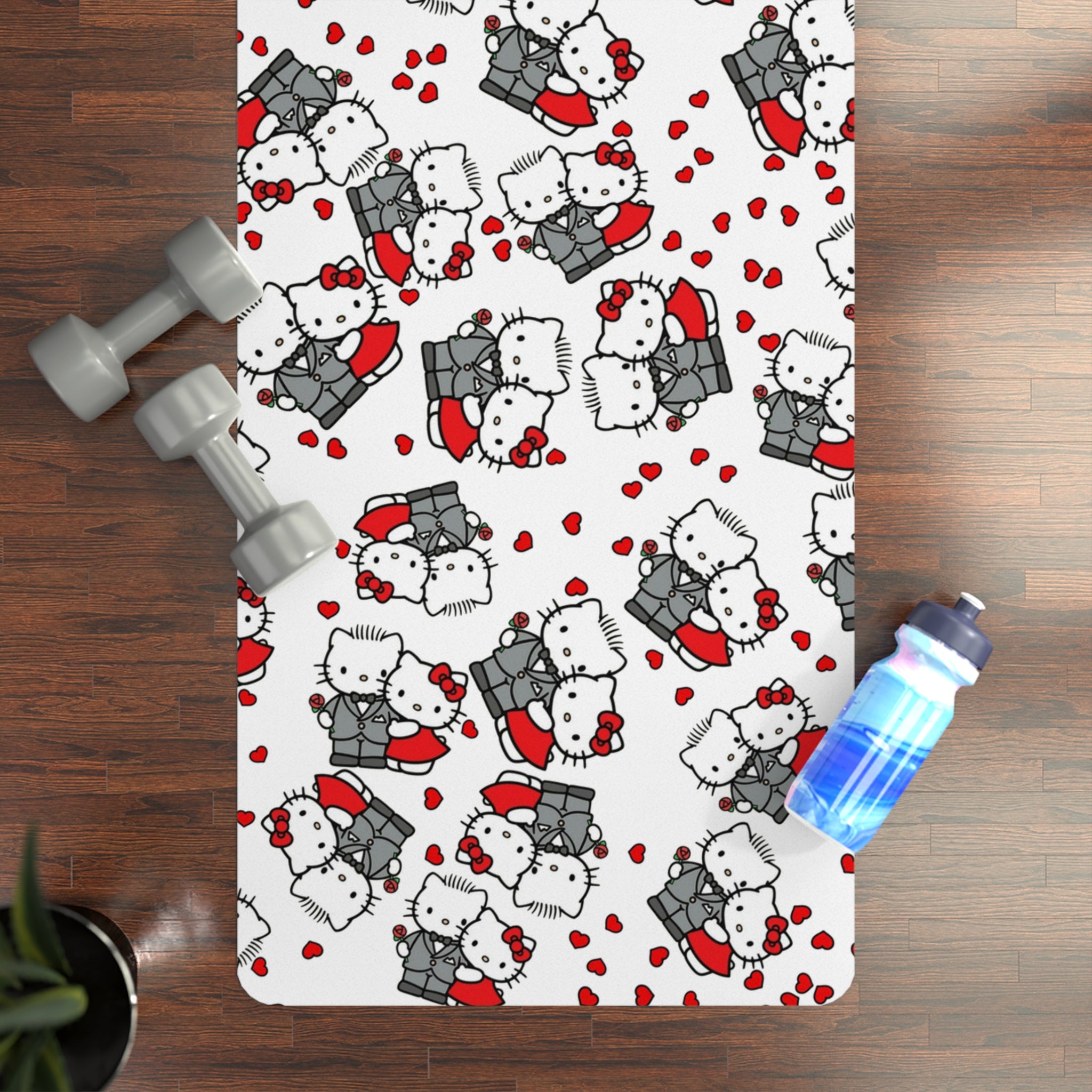 Rubber yoga mat kitty wedding anniversary white