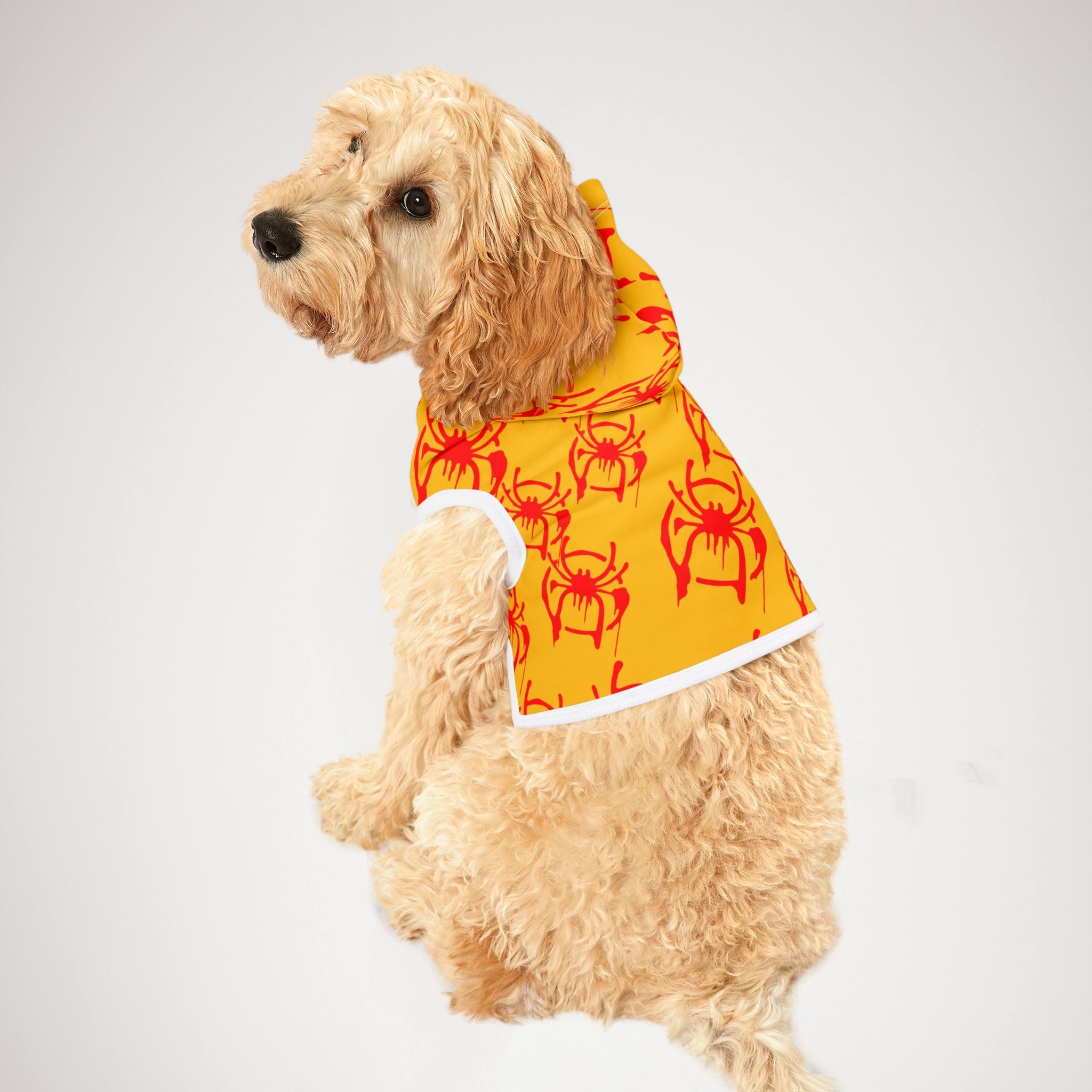 Pet hoodie only spider web yellow