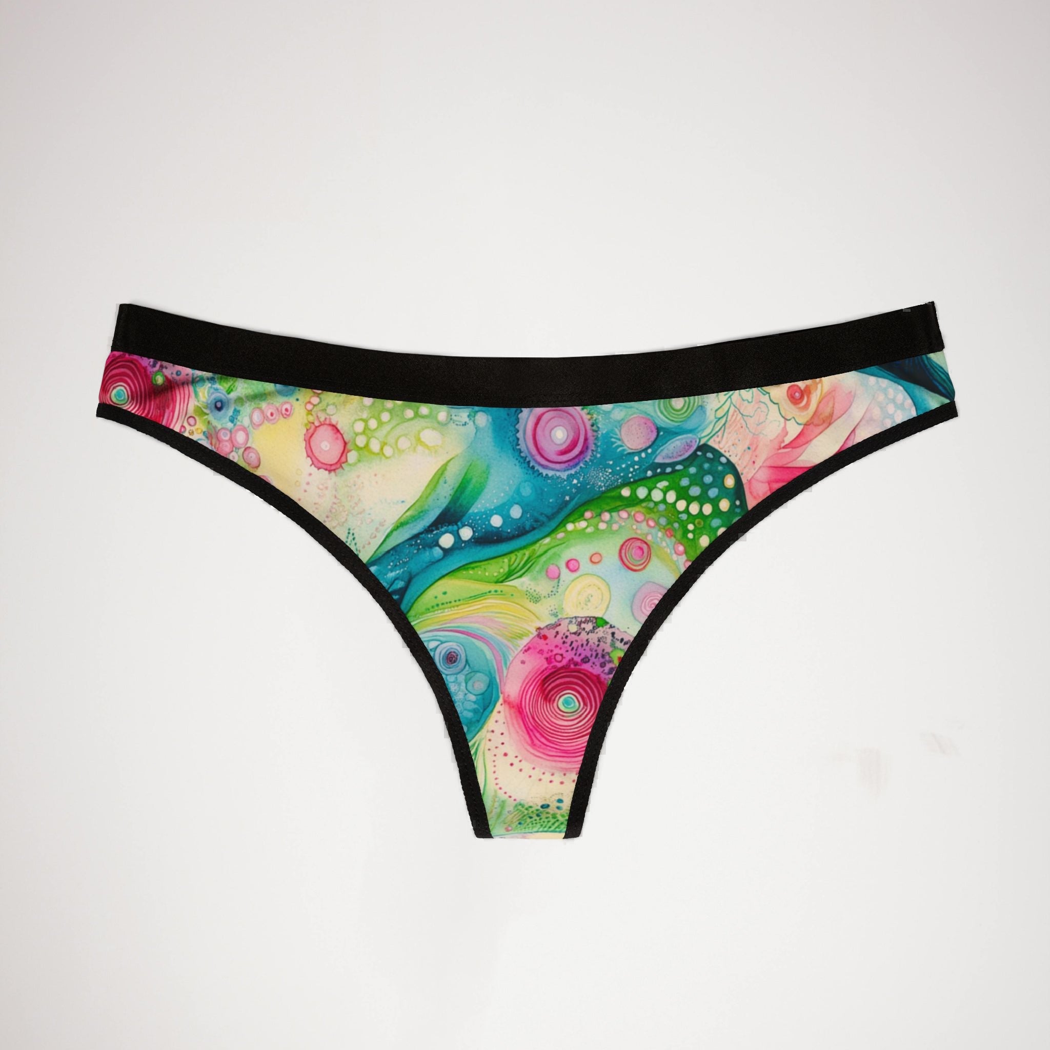 Women's thongs watercolor abstract