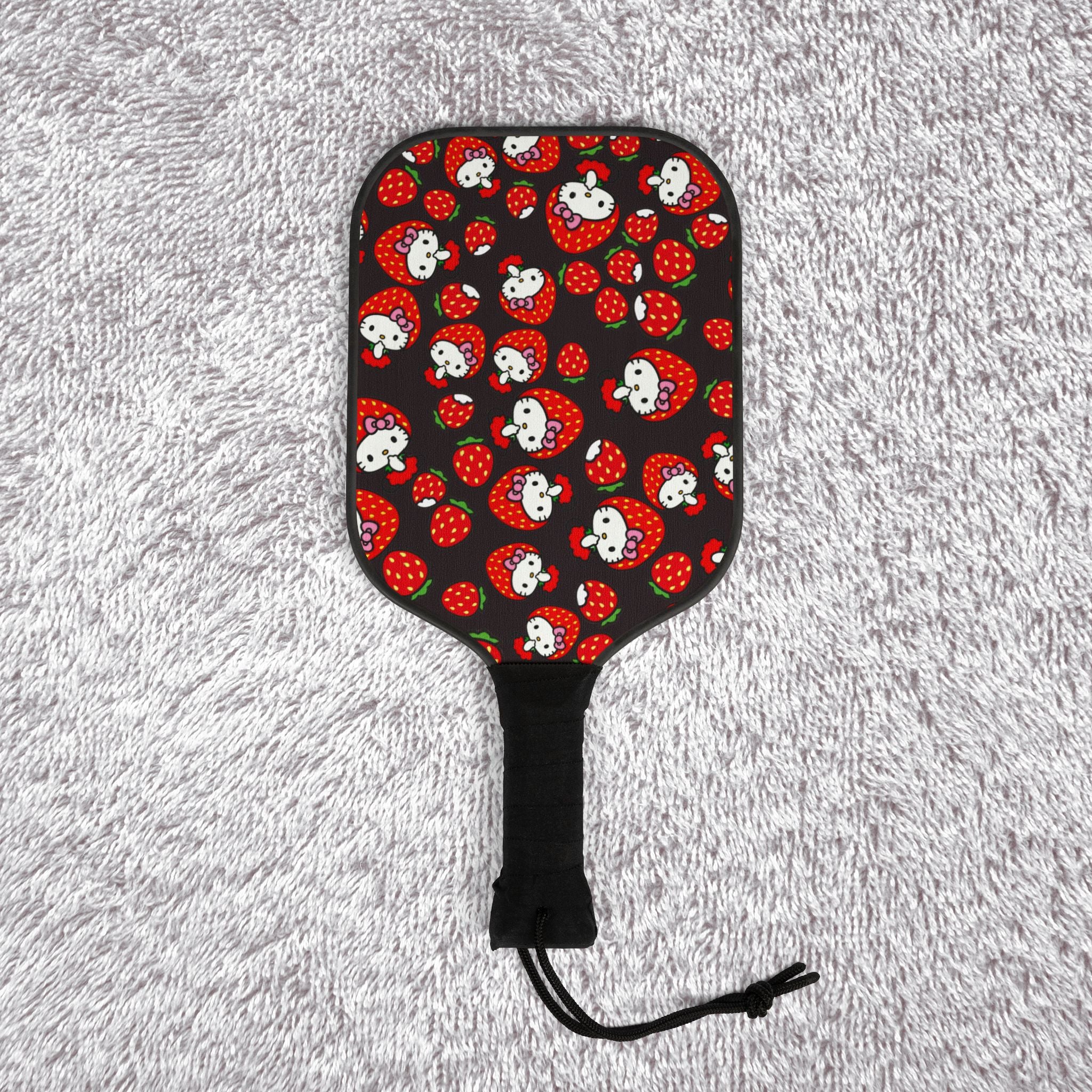 Pickleball kit (2 paddles + 2 balls + transparent bag) kitty strawberry valentine black