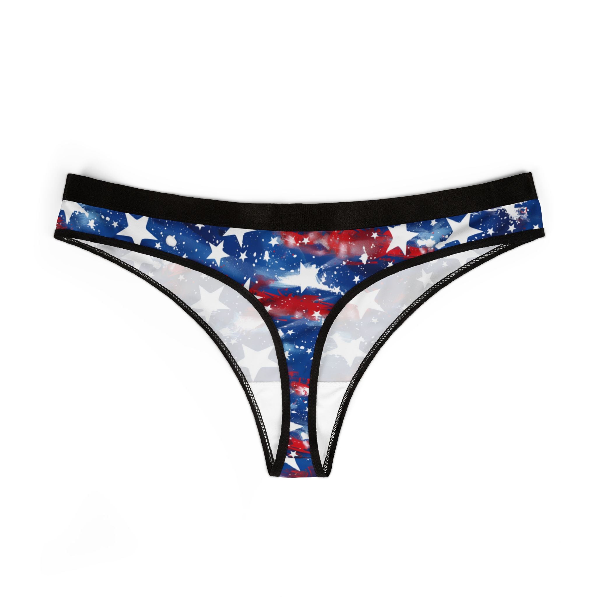 Women's thongs watercolor 4th of july