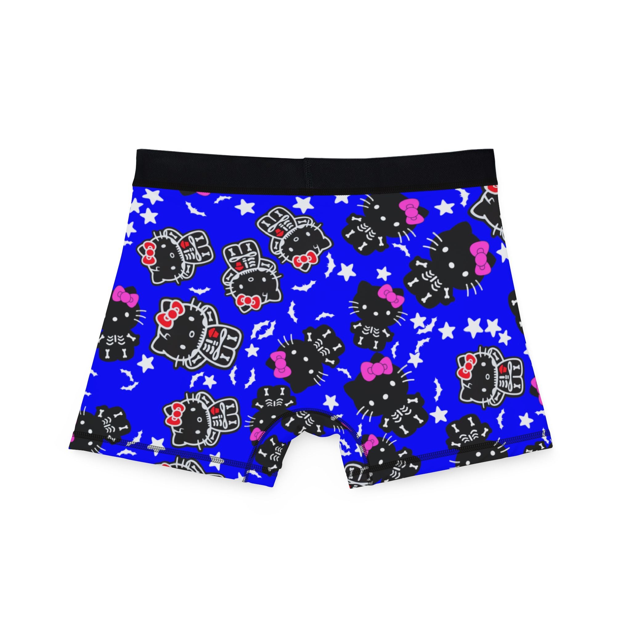 Men's boxers kitty halloween bones blue