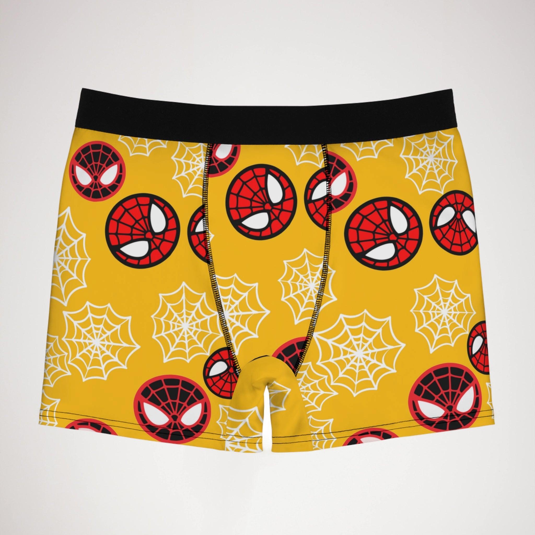 Men's boxer briefs spider circle web yellow